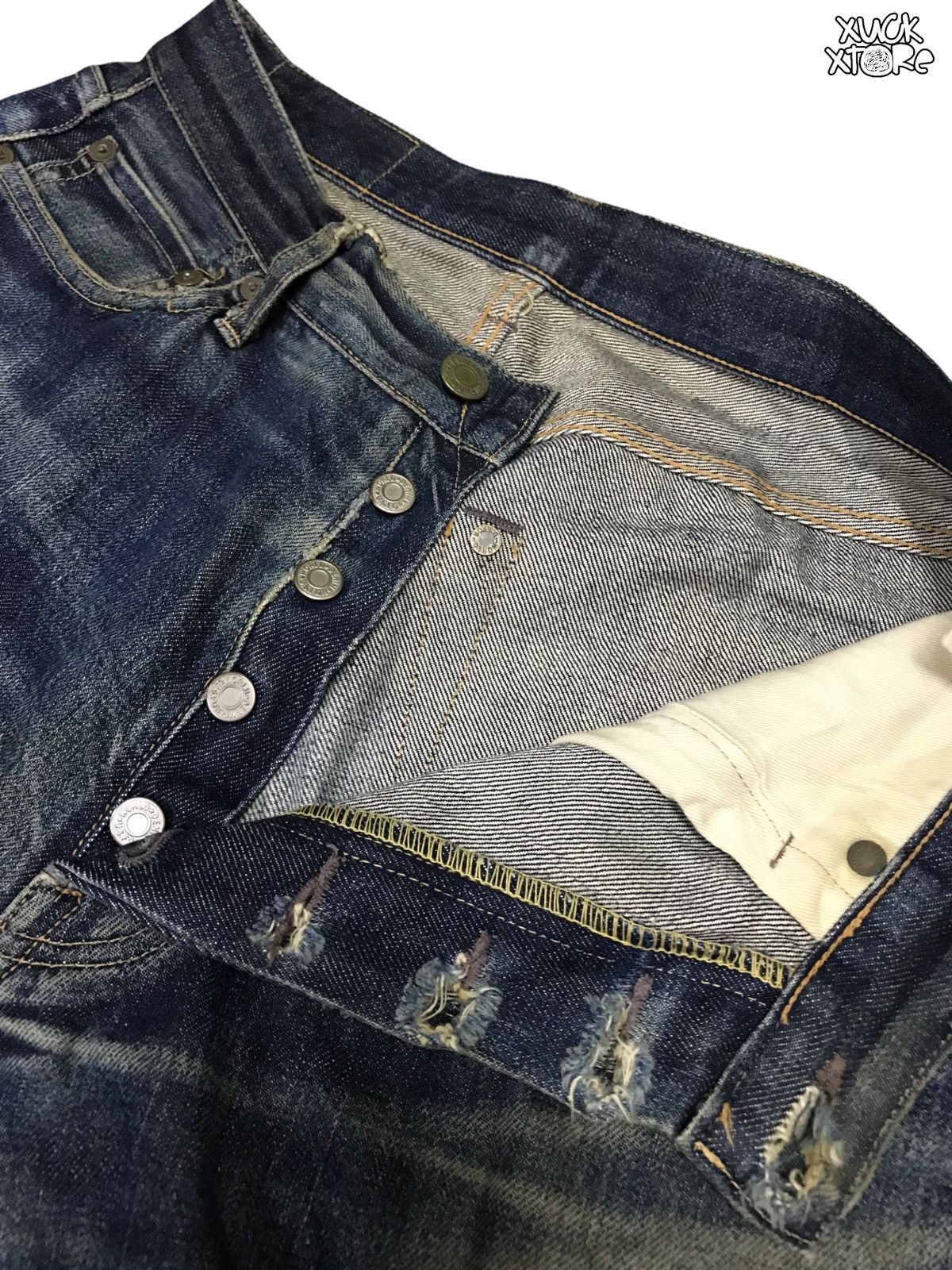 Designer Vintage Distressed SELVEDGE CAMINO Denim 28 Size US 28 / EU 44 - 6 Thumbnail