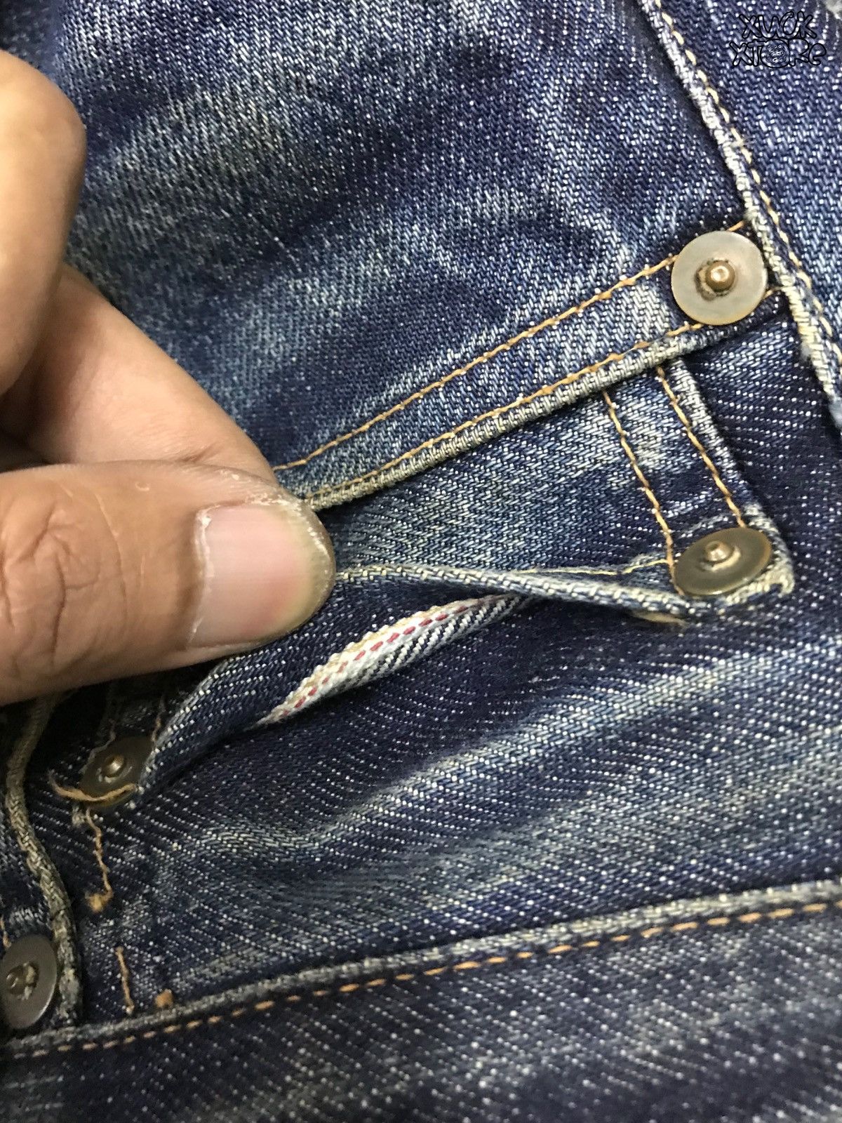 Designer Vintage Distressed SELVEDGE CAMINO Denim 28 Size US 28 / EU 44 - 11 Thumbnail