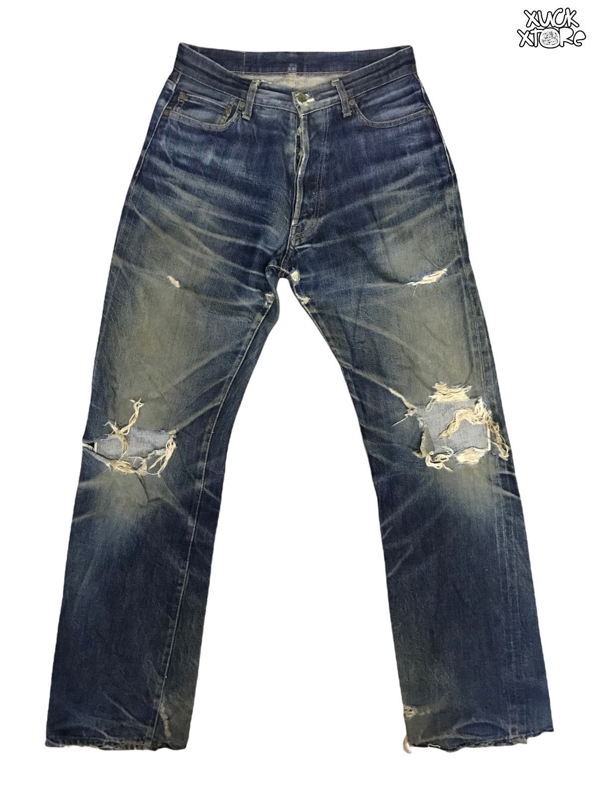 Designer Vintage Distressed SELVEDGE CAMINO Denim 28 Size US 28 / EU 44 - 1 Thumbnail