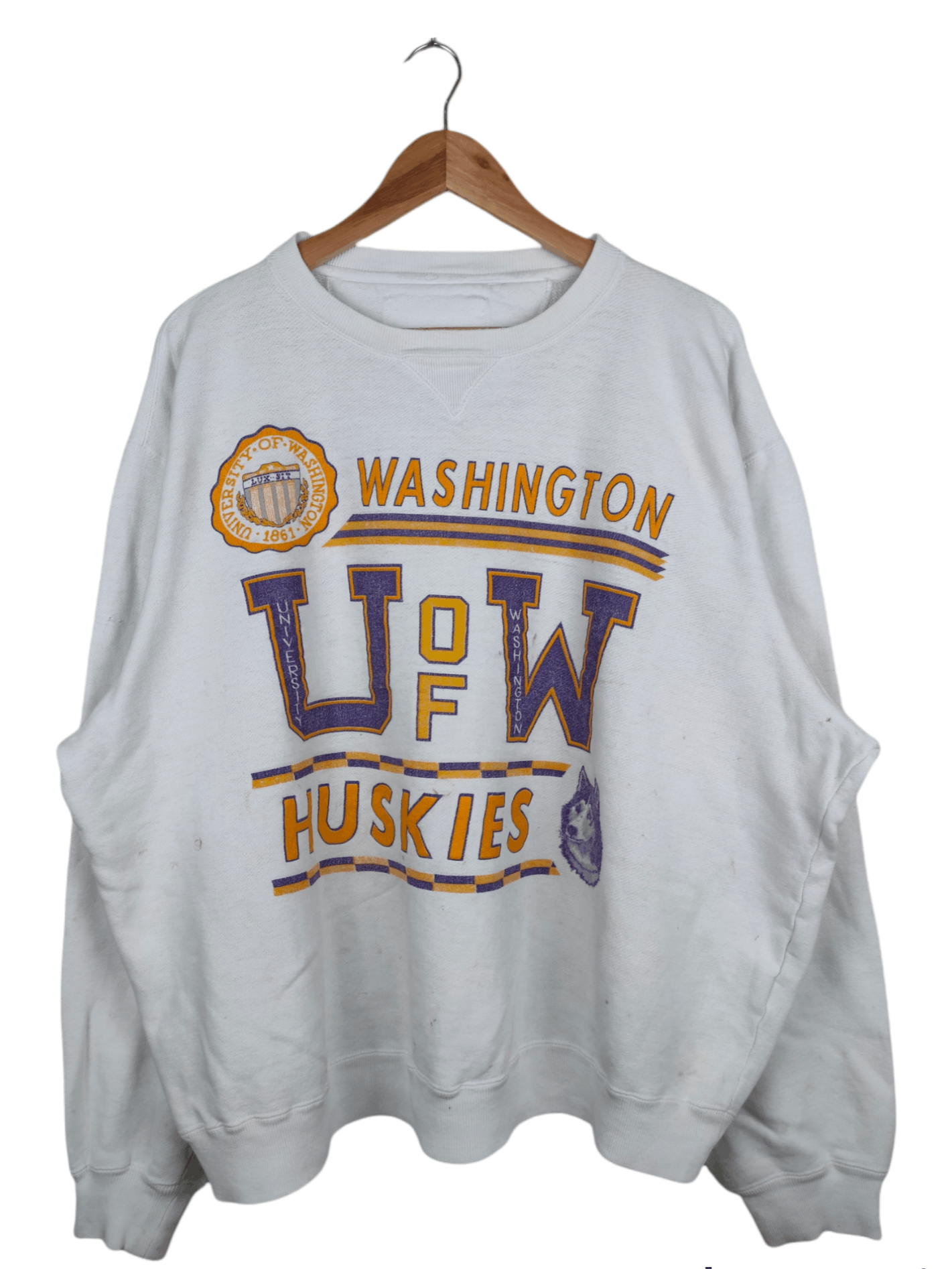 Vintage Vintage University of Washington Huskies Sweatshirt Size US XL / EU 56 / 4 - 1 Thumbnail