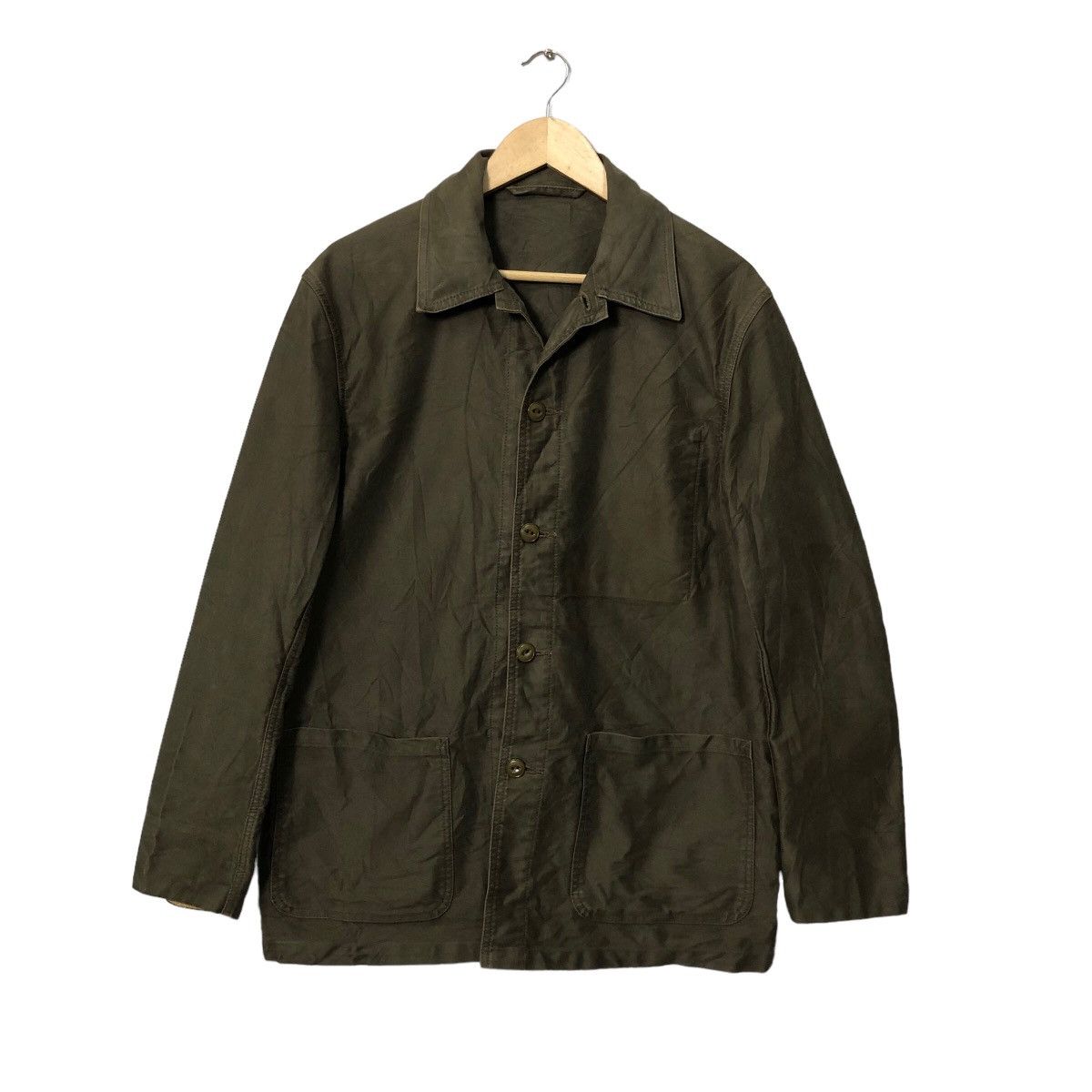 image of Issey Miyake x Ships Vintage Ships Button Ups Parka Jacket Made In Japan in Green (Size Large)