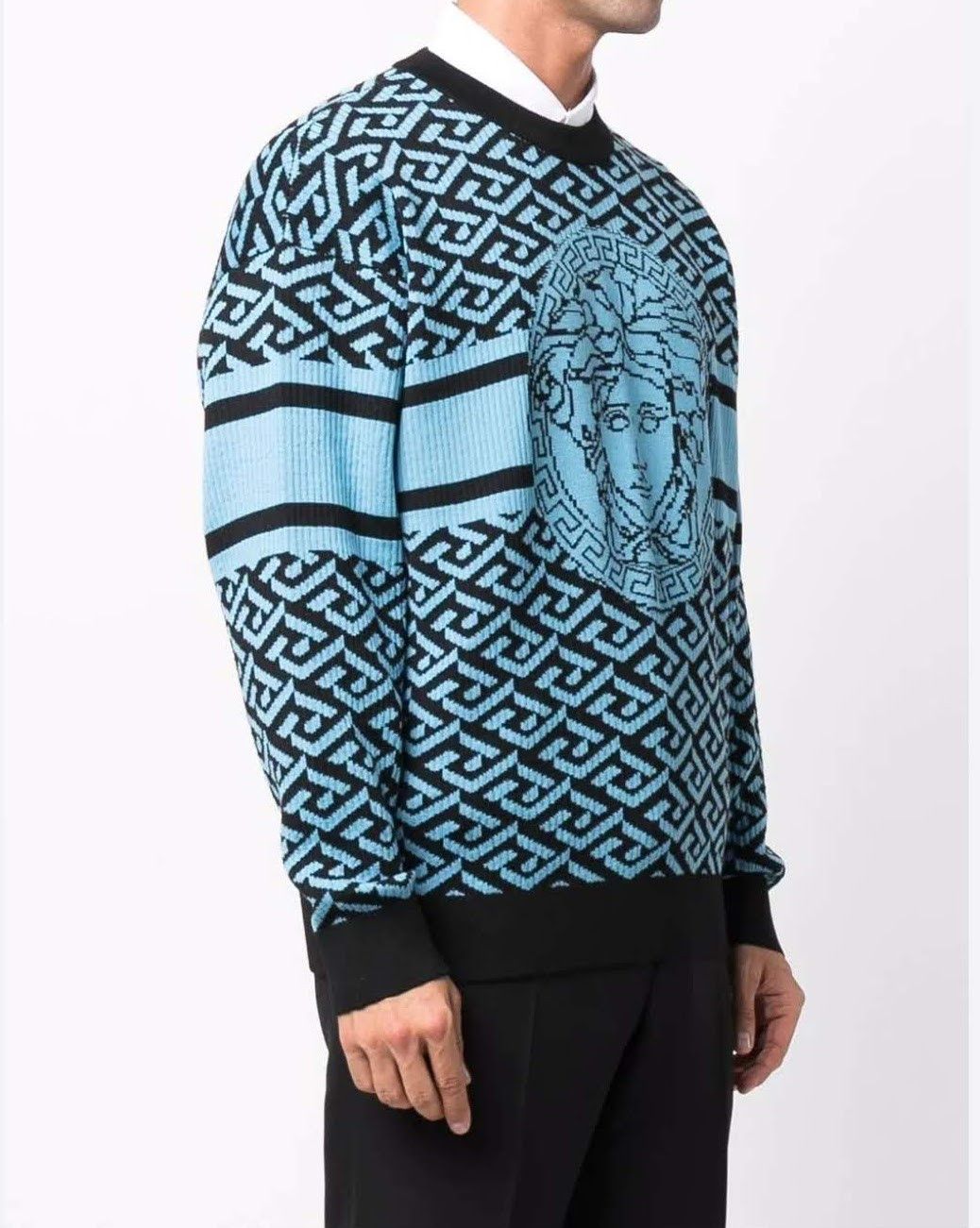 Versace La Greca Medusa Jacquard Sweater Size US M / EU 48-50 / 2 - 1 Thumbnail