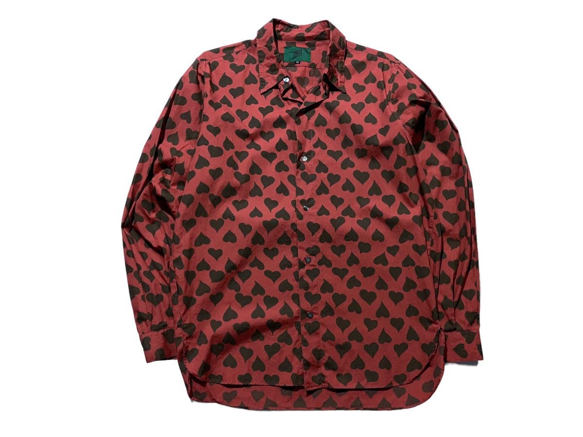image of Jean Paul Gaultier Iconic Junior Gaultier Hearts Shirt in Red, Men's (Size Medium)