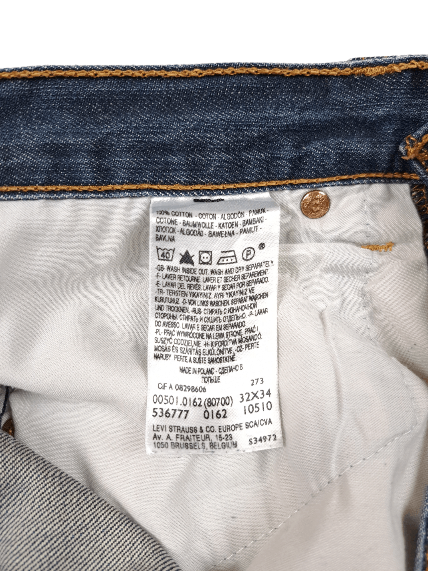 Levi's × Vintage 💎 Vintage Levi's 501 32/34 Washed Navy Denim Jeans Y2K Size US 32 / EU 48 - 4 Thumbnail
