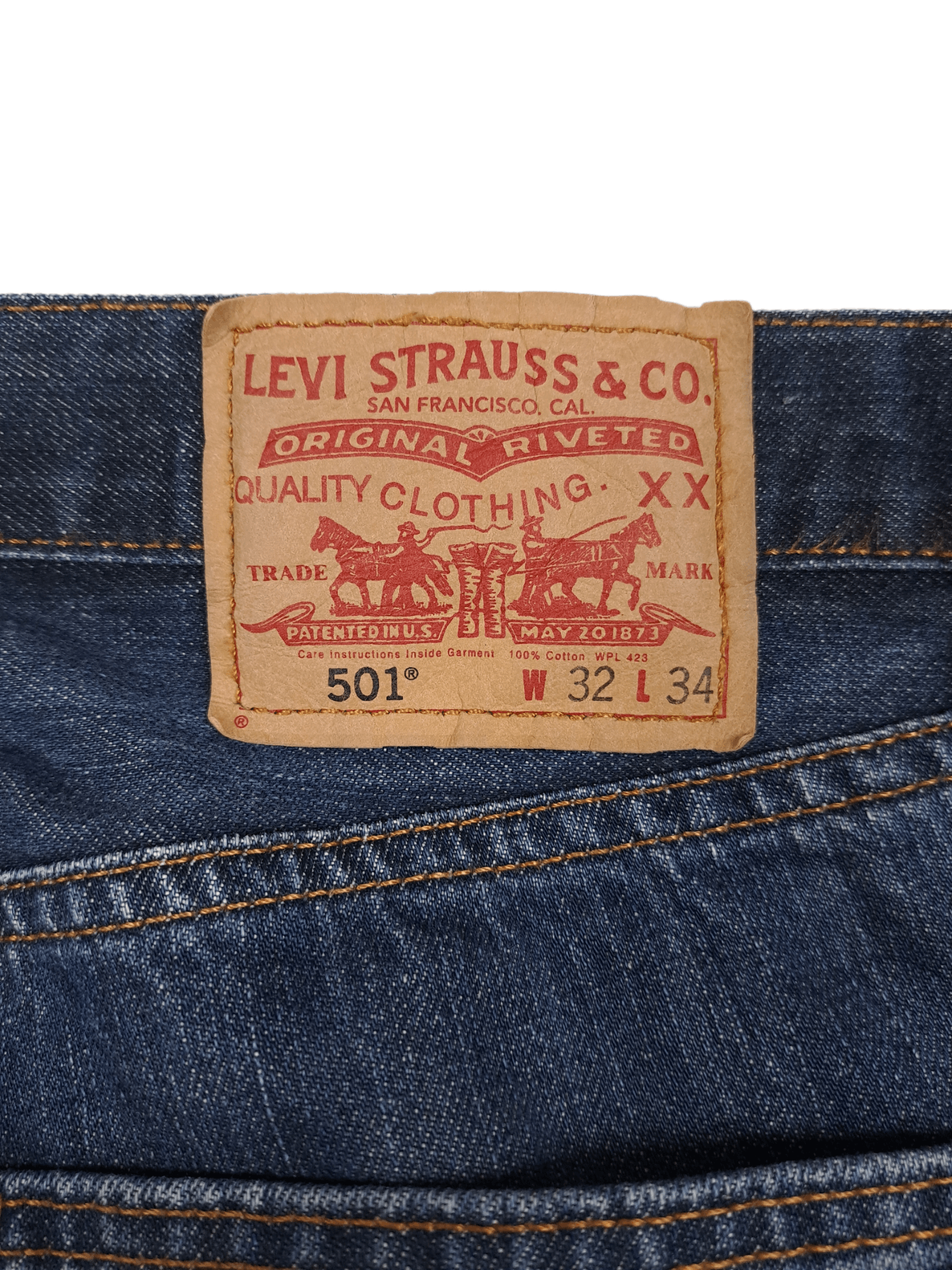 Levi's × Vintage 💎 Vintage Levi's 501 32/34 Washed Navy Denim Jeans Y2K Size US 32 / EU 48 - 3 Thumbnail