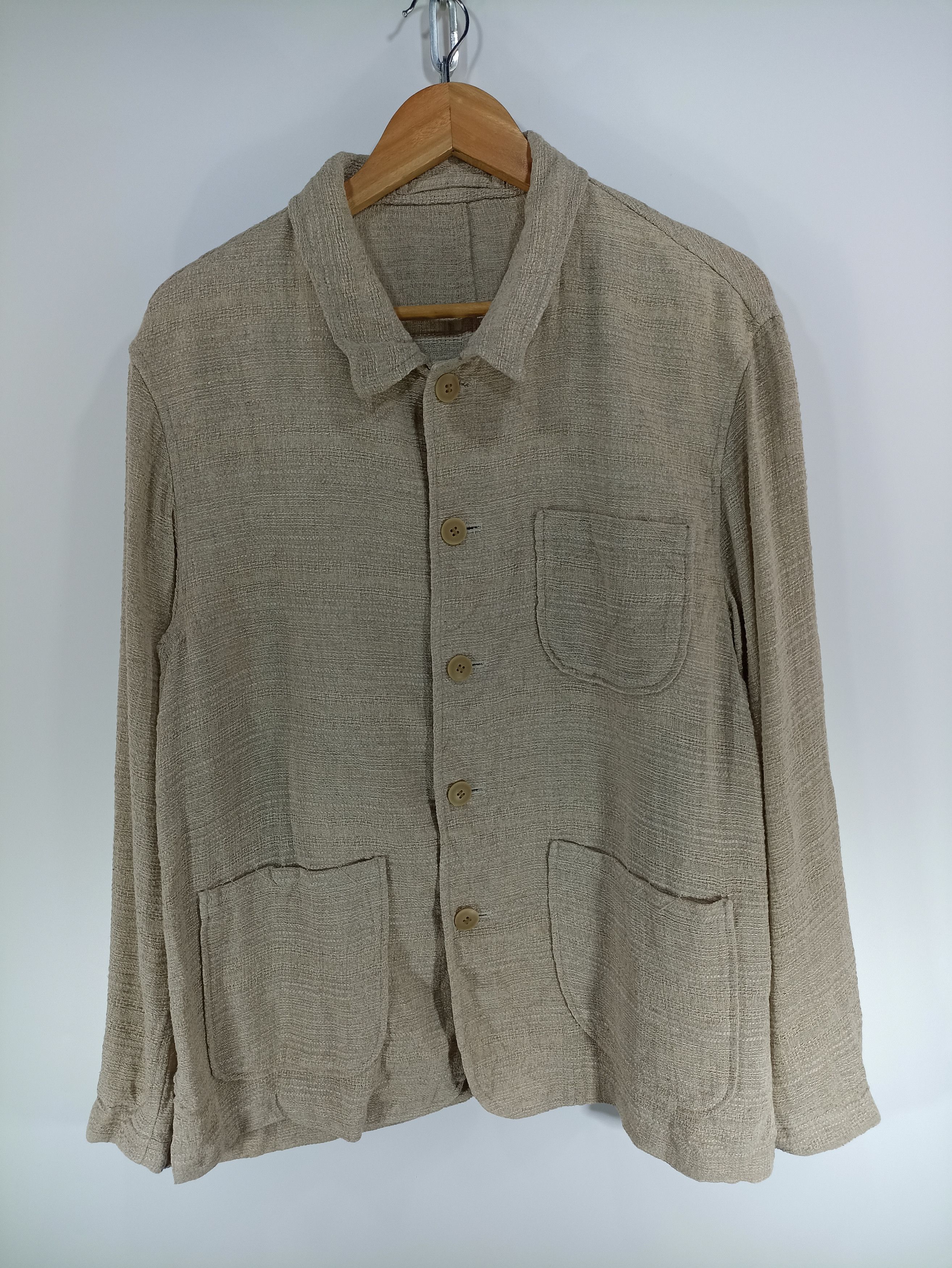 image of Urban Taste Lightweight Linen Button Jacket, Men's (Size Small)