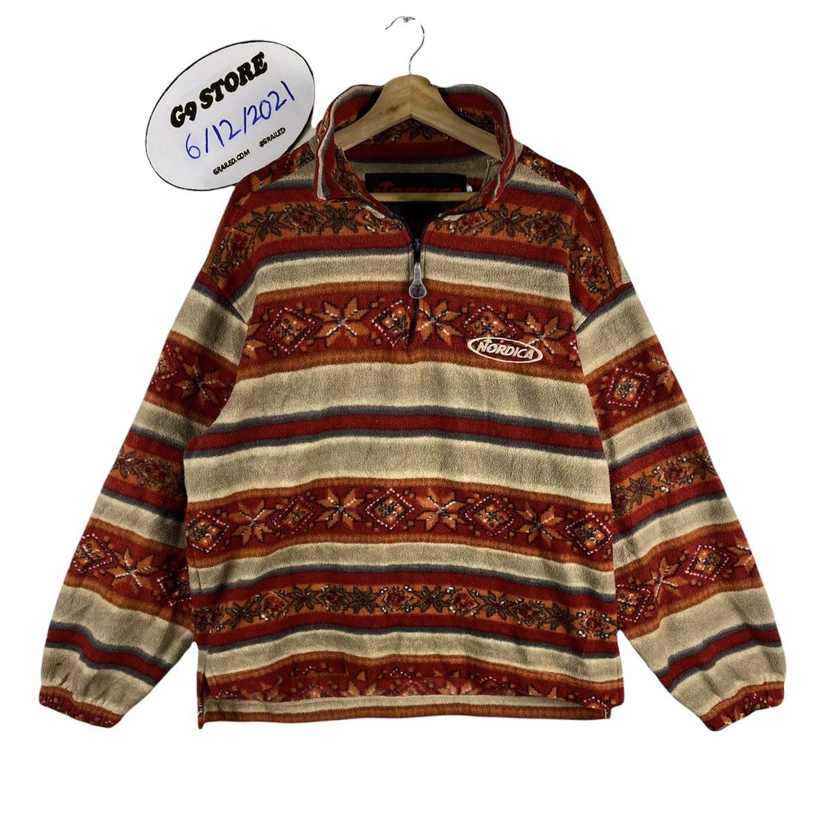 Vintage STEAL🔥Vintage Navajo X Native By Nordica Fleece Sweatshirt Size US M / EU 48-50 / 2 - 1 Thumbnail