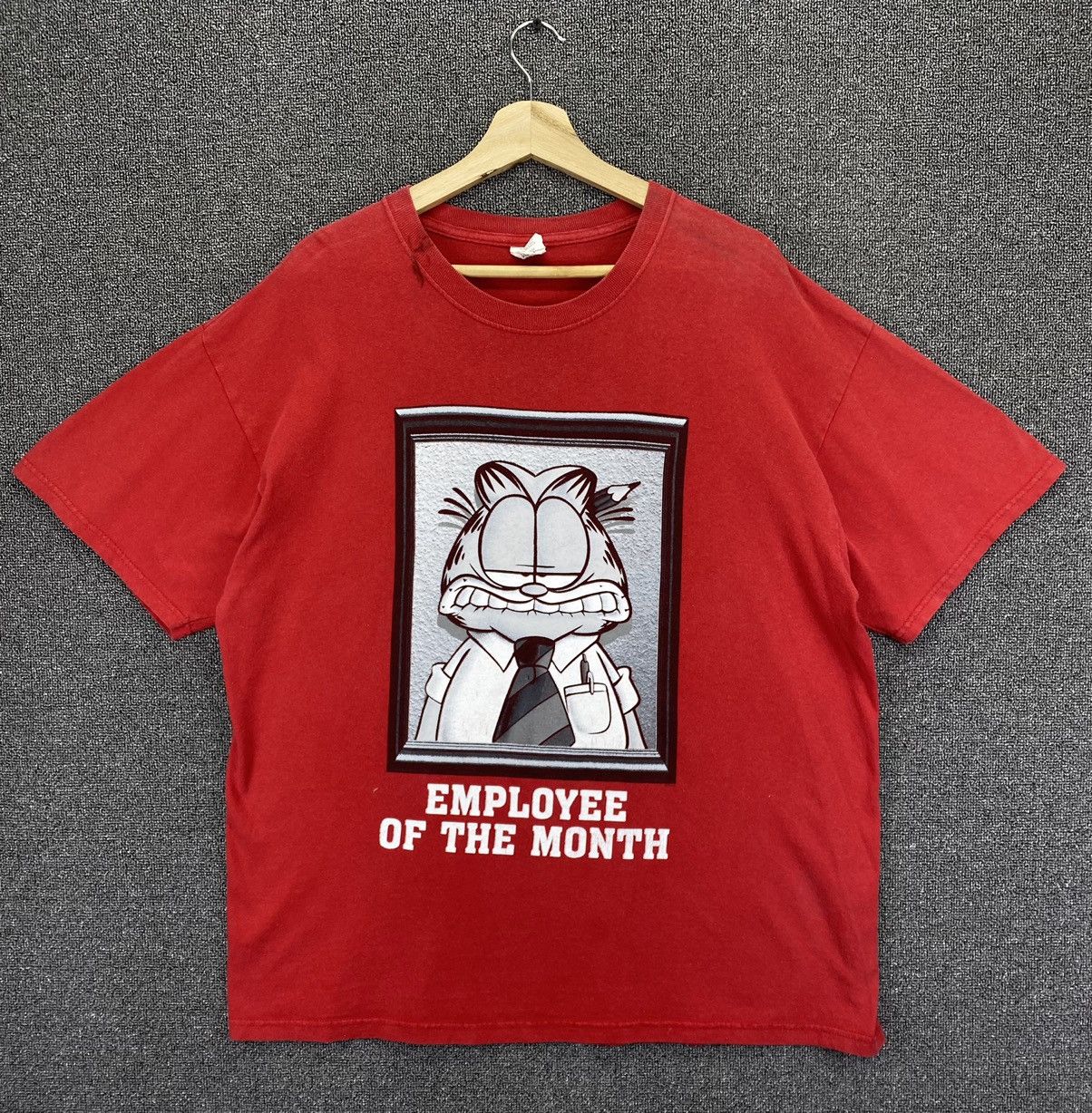 Cartoon Network Vintage Garfield Employee Of The Month Red Tee T Shirts Size US XL / EU 56 / 4 - 1 Thumbnail