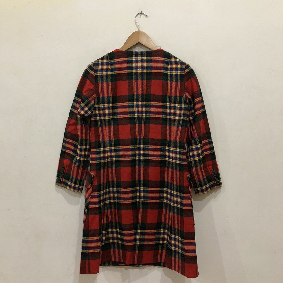 Japanese Brand Red Tartan Design Punk Long Coat Size US S / EU 44-46 / 1 - 6 Thumbnail