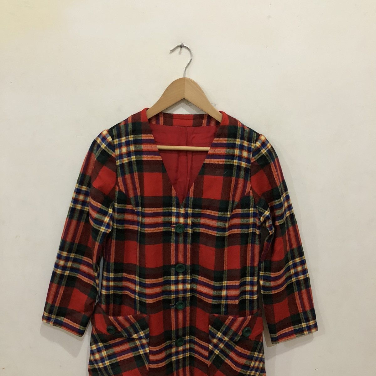 Japanese Brand Red Tartan Design Punk Long Coat Size US S / EU 44-46 / 1 - 4 Thumbnail