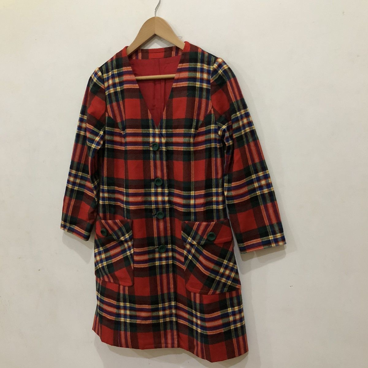 Japanese Brand Red Tartan Design Punk Long Coat Size US S / EU 44-46 / 1 - 2 Thumbnail