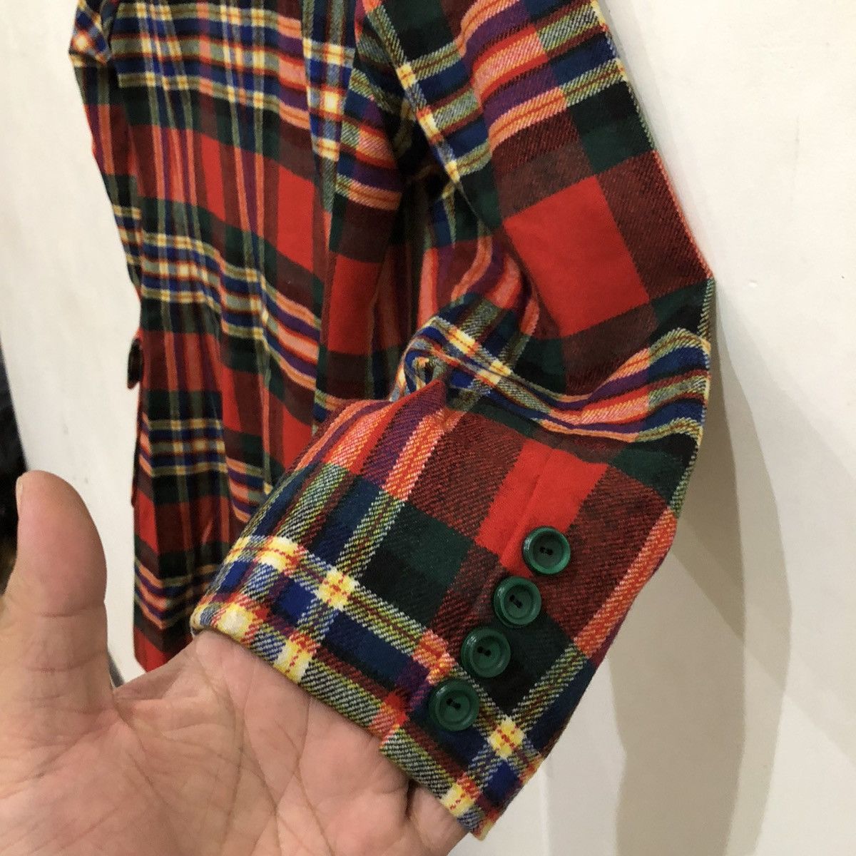 Japanese Brand Red Tartan Design Punk Long Coat Size US S / EU 44-46 / 1 - 7 Thumbnail