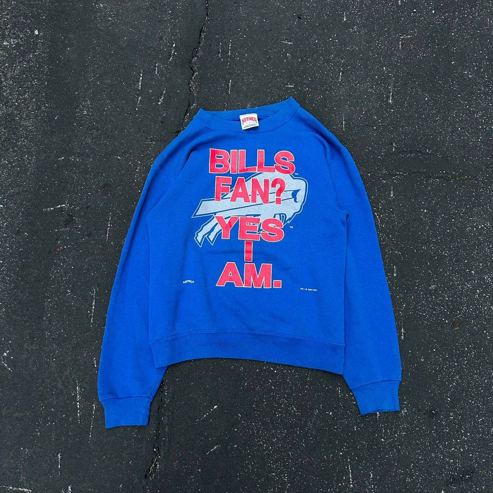 Vintage Buffalo Bills Fan Crewneck Sweatshirt Size Large