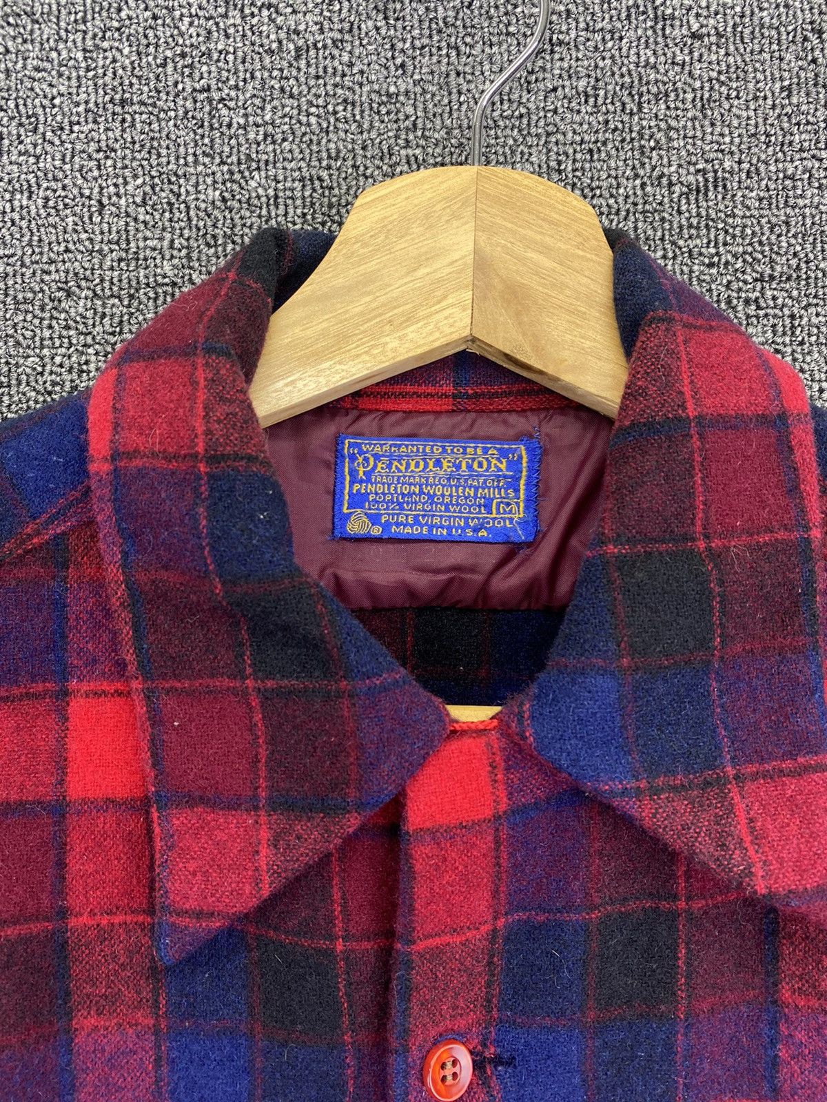 Pendleton Vintage 60s Pendleton Wool Flap Pocket Flannel Checkered Size M / US 6-8 / IT 42-44 - 4 Thumbnail