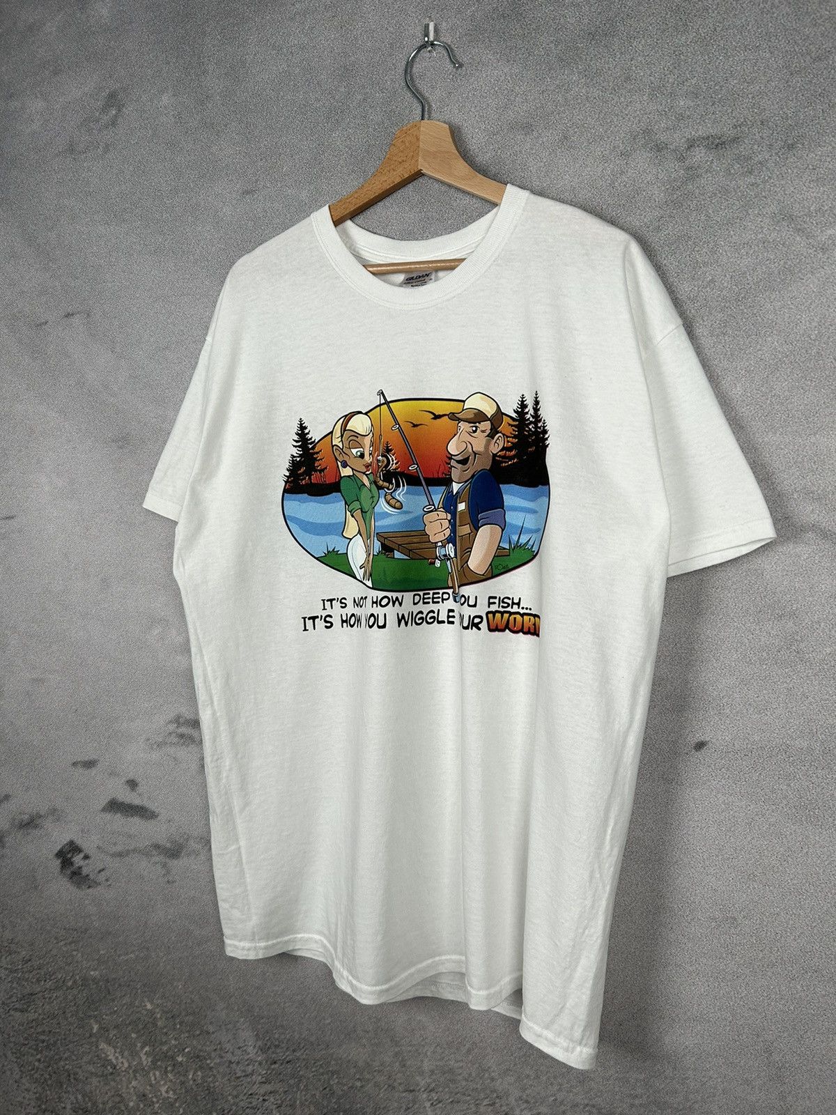 Vintage Vintage Humor Graphic Tee 90s Y2K Fishing Rare Size US L / EU 52-54 / 3 - 2 Thumbnail
