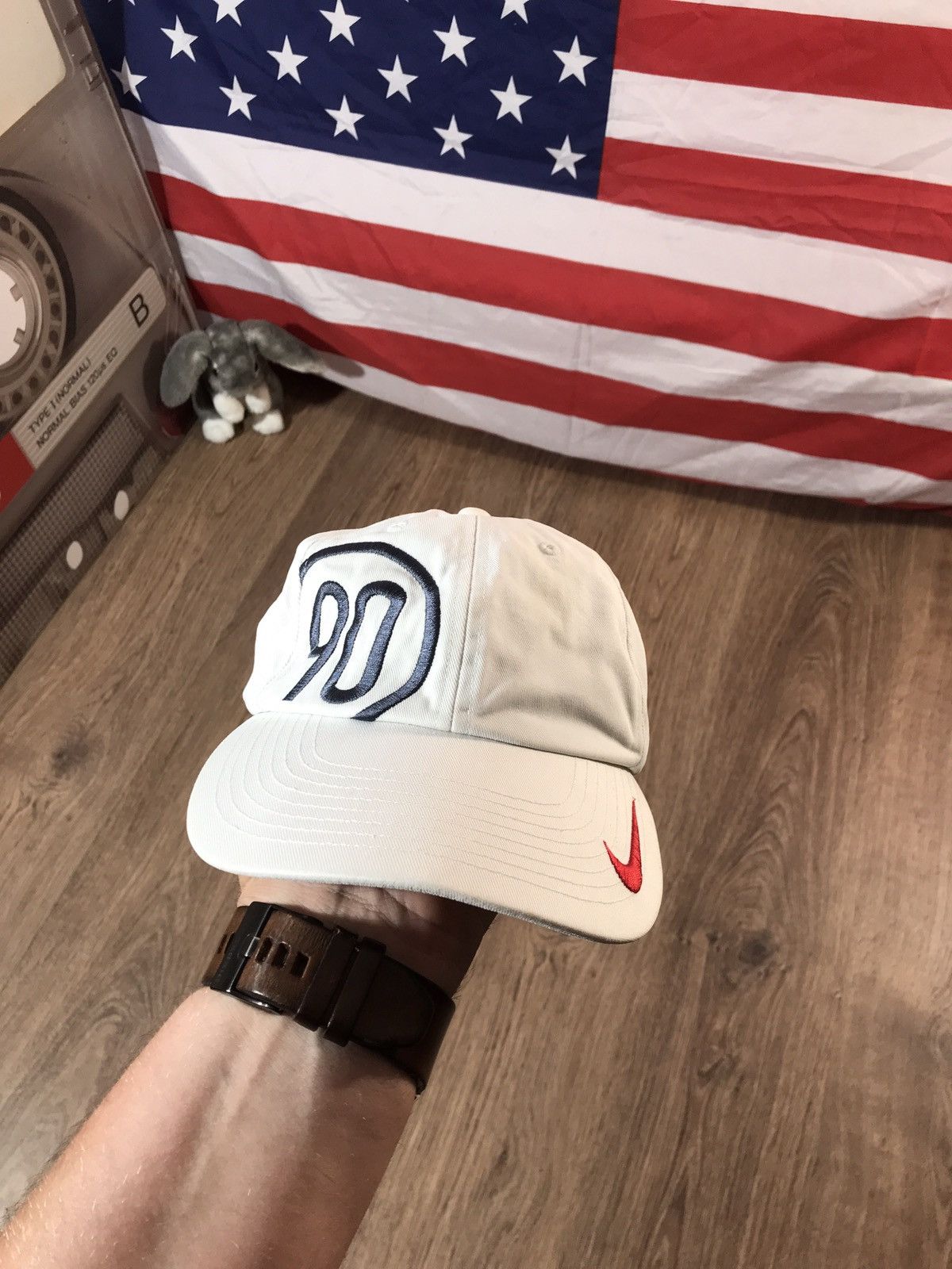 Nike × Vintage Vintage 90s Nike Swoosh withe Cap Hat Size ONE SIZE - 5 Thumbnail