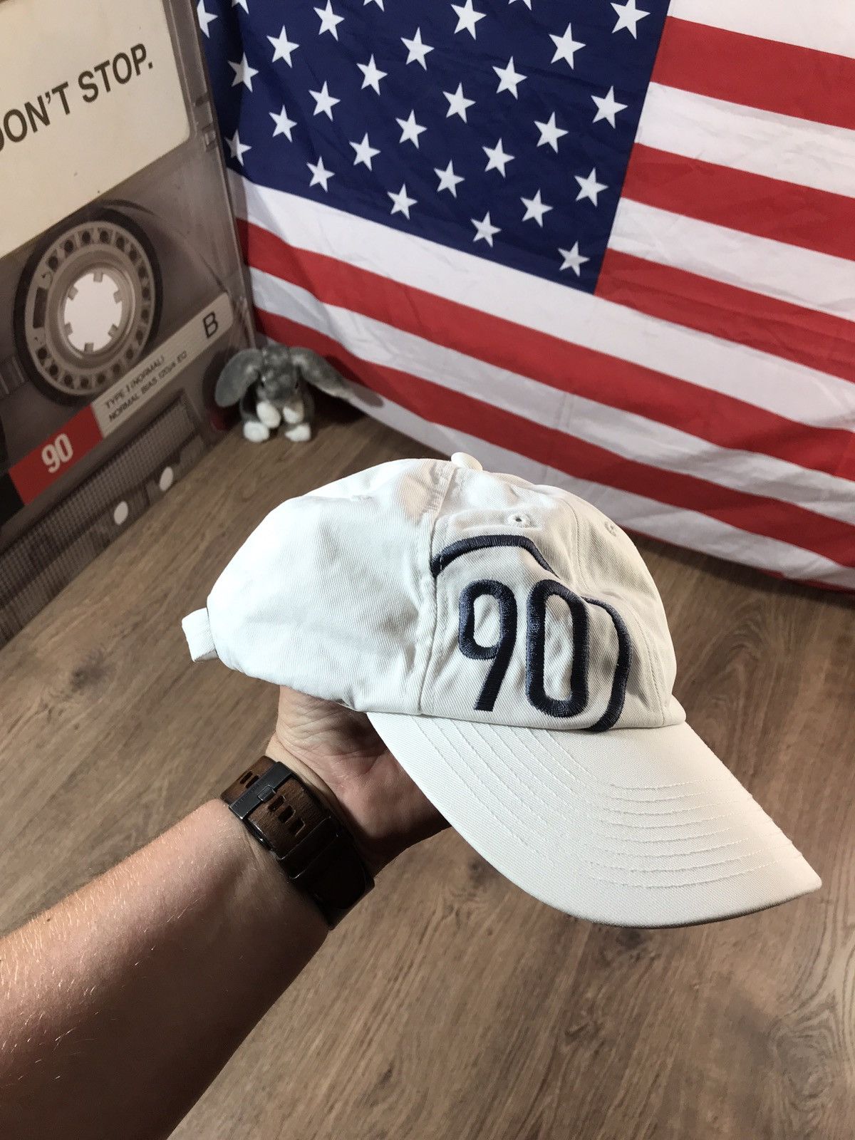 Nike × Vintage Vintage 90s Nike Swoosh withe Cap Hat Size ONE SIZE - 4 Thumbnail