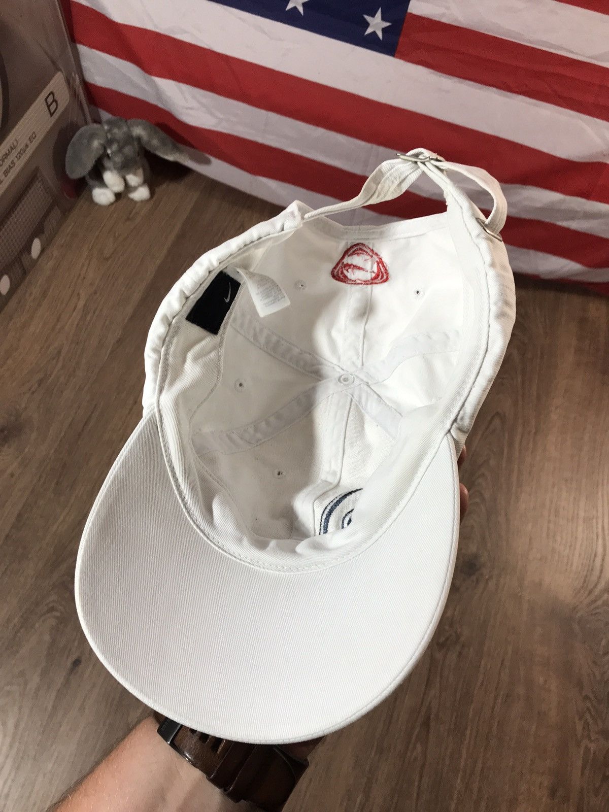 Nike × Vintage Vintage 90s Nike Swoosh withe Cap Hat Size ONE SIZE - 7 Thumbnail