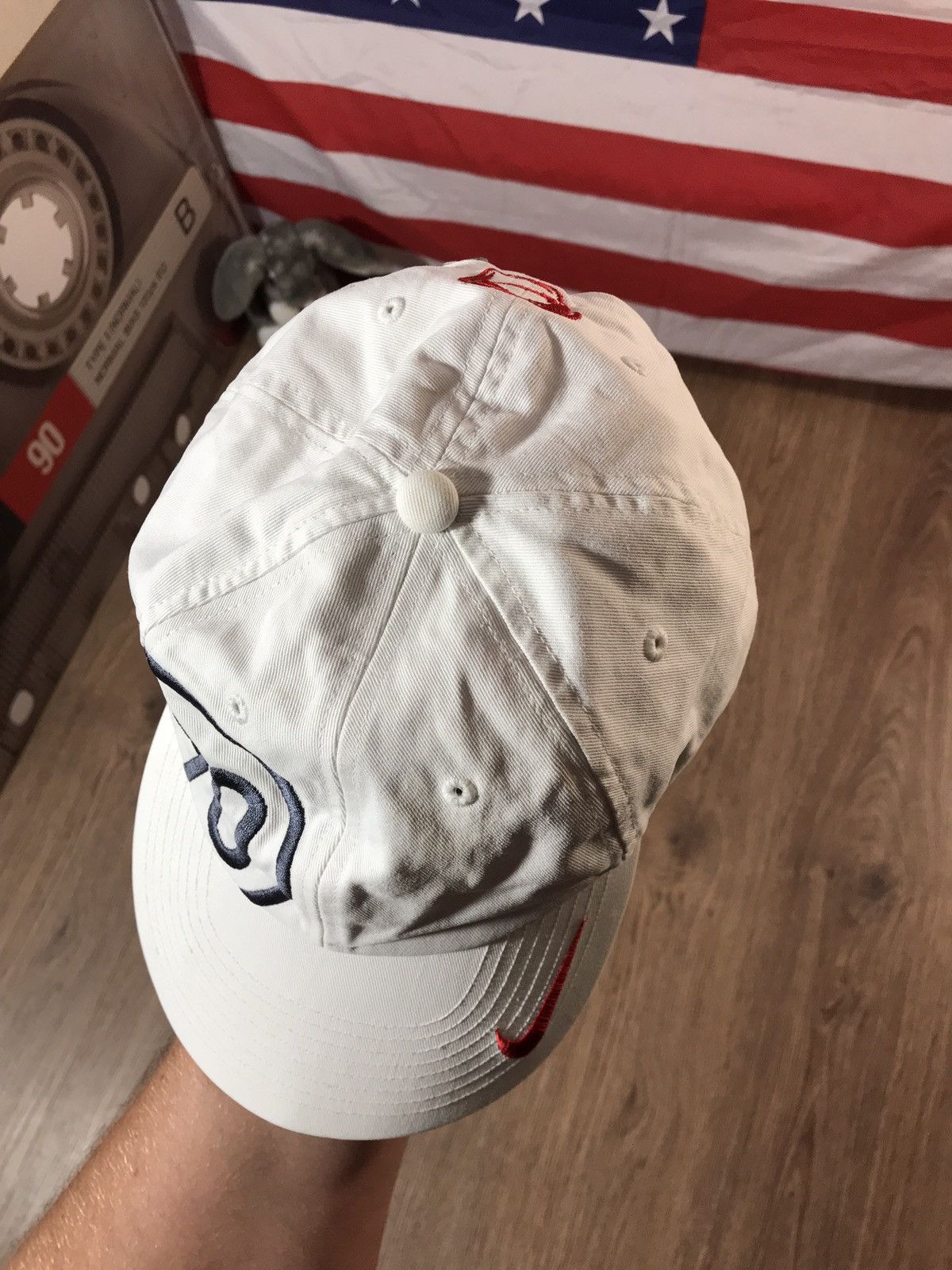 Nike × Vintage Vintage 90s Nike Swoosh withe Cap Hat Size ONE SIZE - 6 Thumbnail