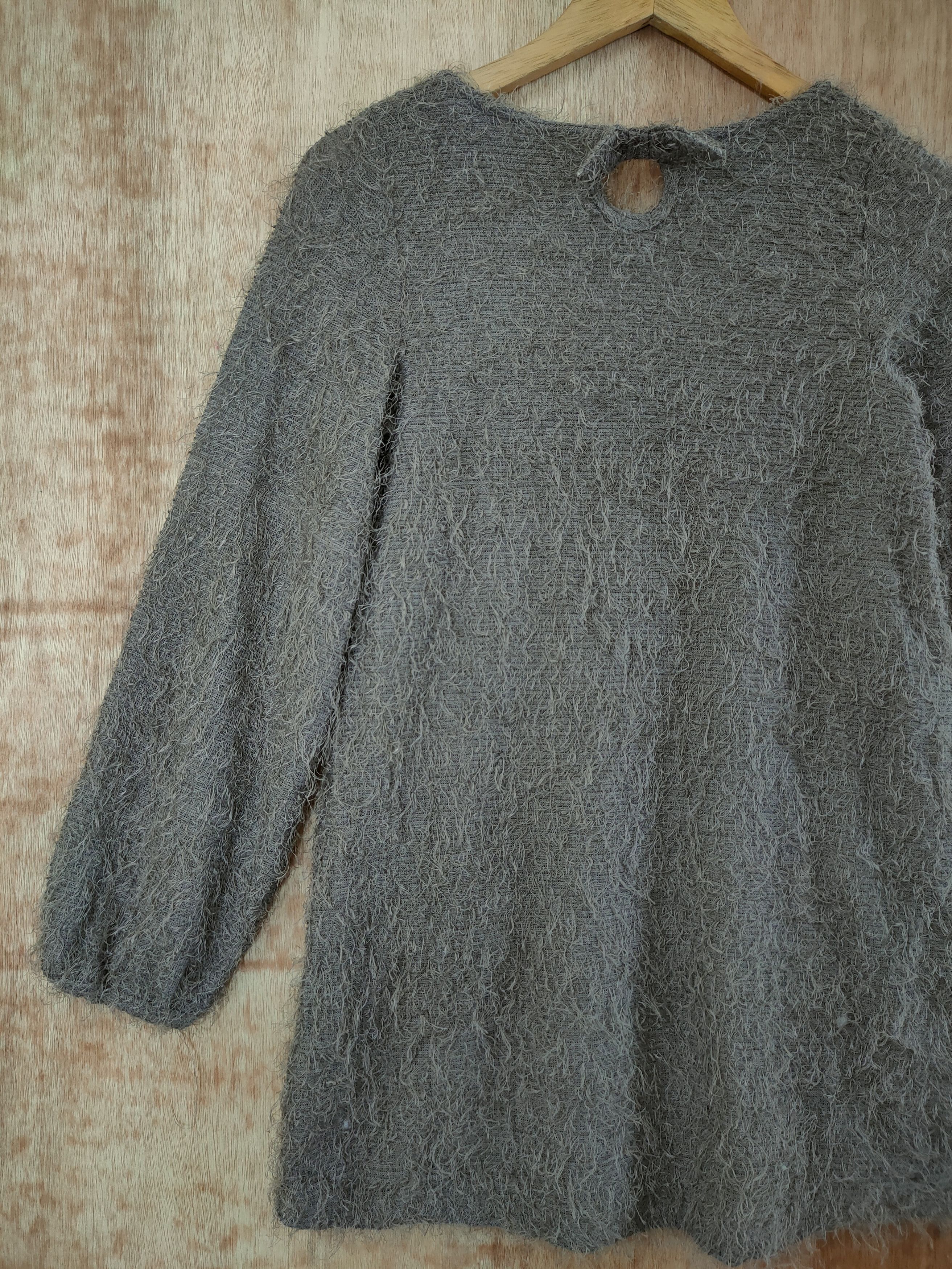 Homespun Knitwear D Vintage grey long mohair fur knitwear shag shaggy #46-463 Size S / US 4 / IT 40 - 9 Thumbnail