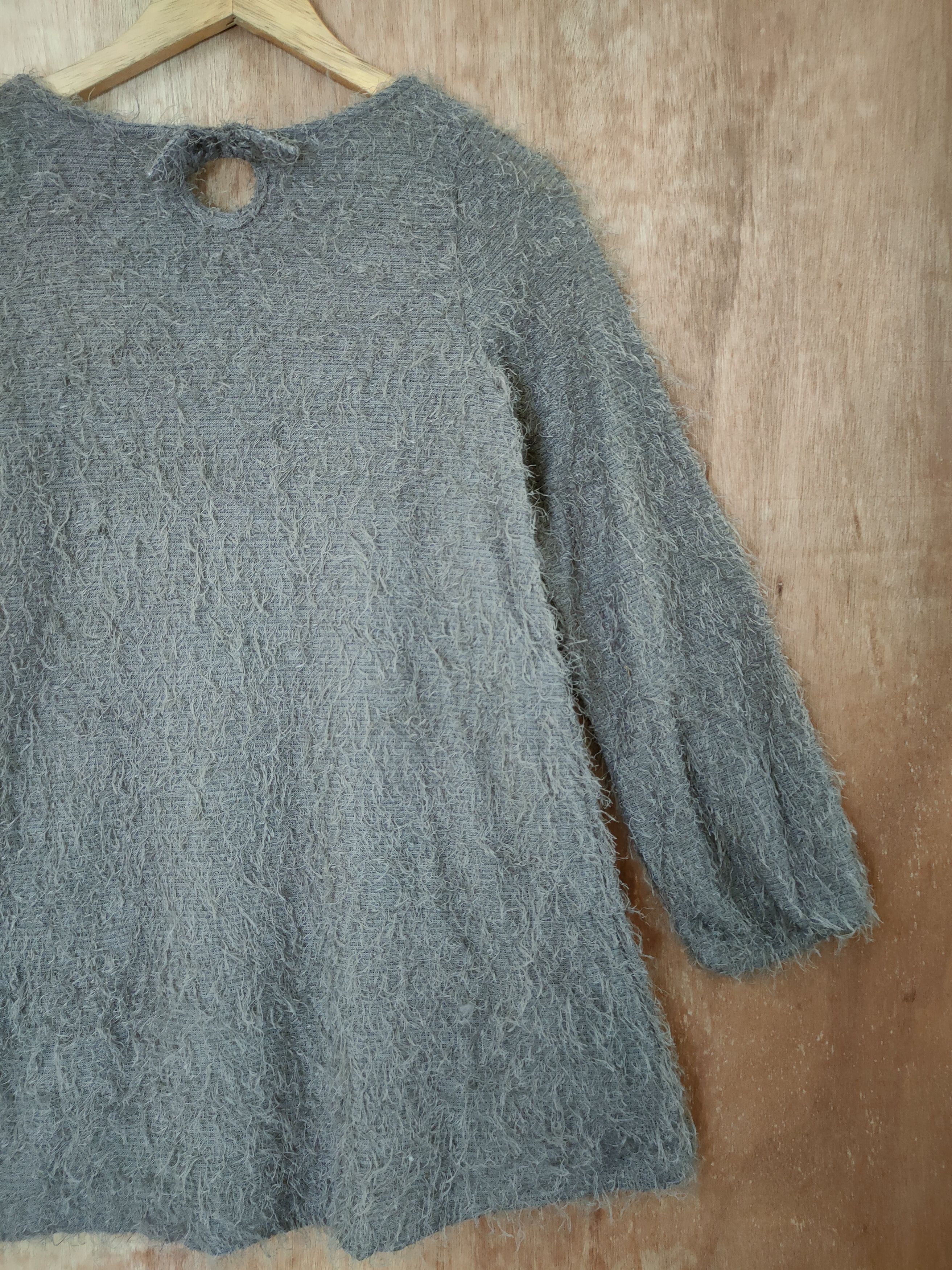 Homespun Knitwear D Vintage grey long mohair fur knitwear shag shaggy #46-463 Size S / US 4 / IT 40 - 10 Thumbnail