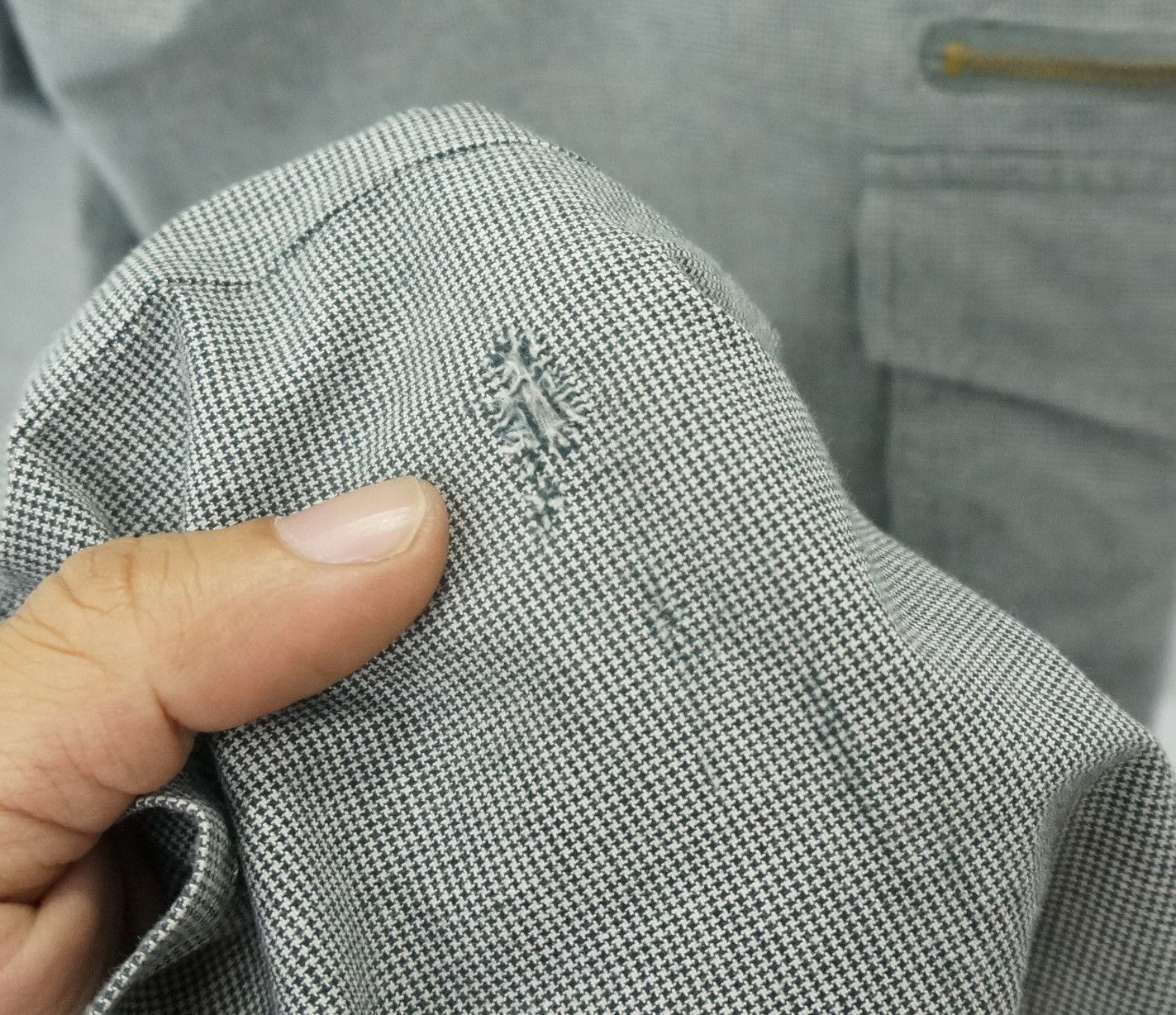 Japanese Brand ROOT THREE Low Rise Flare Leg Houndstooth Light Cargo Pants Size US 29 - 9 Thumbnail
