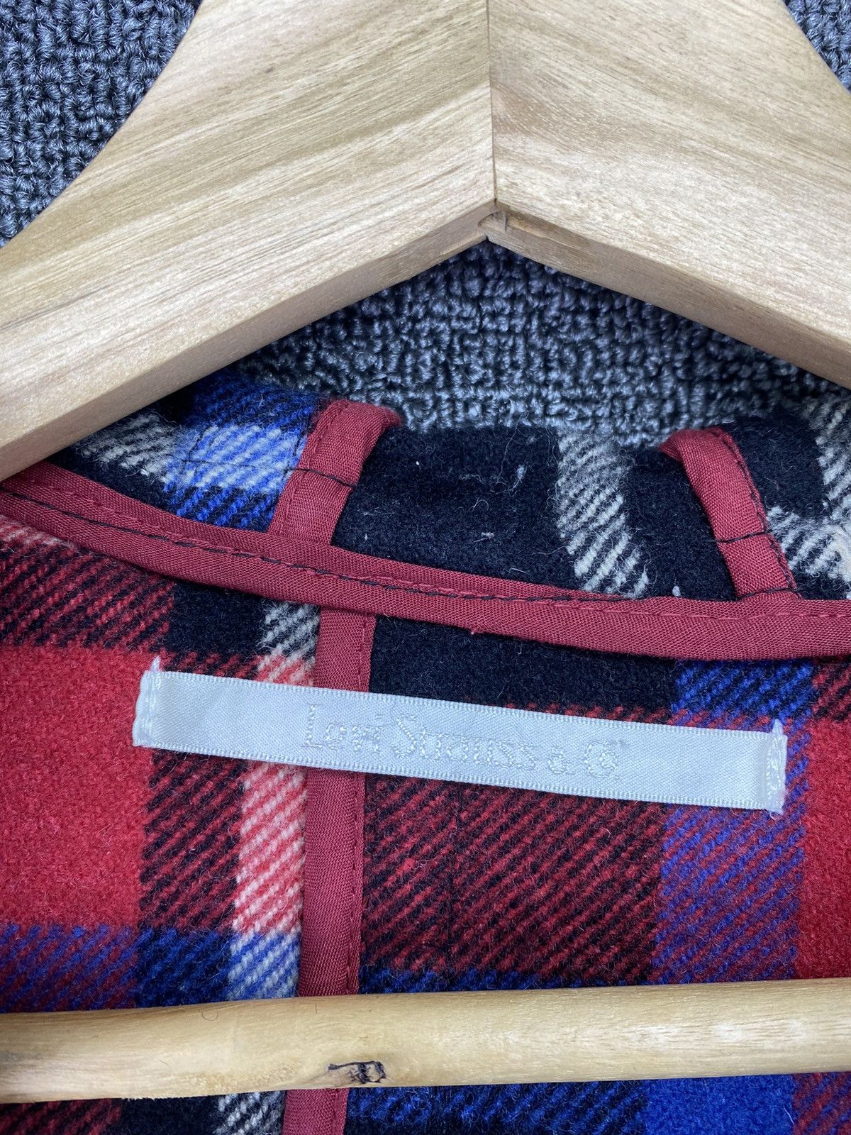 Levi's Levis Shadow Plaid Wool Duffle Coats Hooded Jacket Size M / US 6-8 / IT 42-44 - 5 Thumbnail
