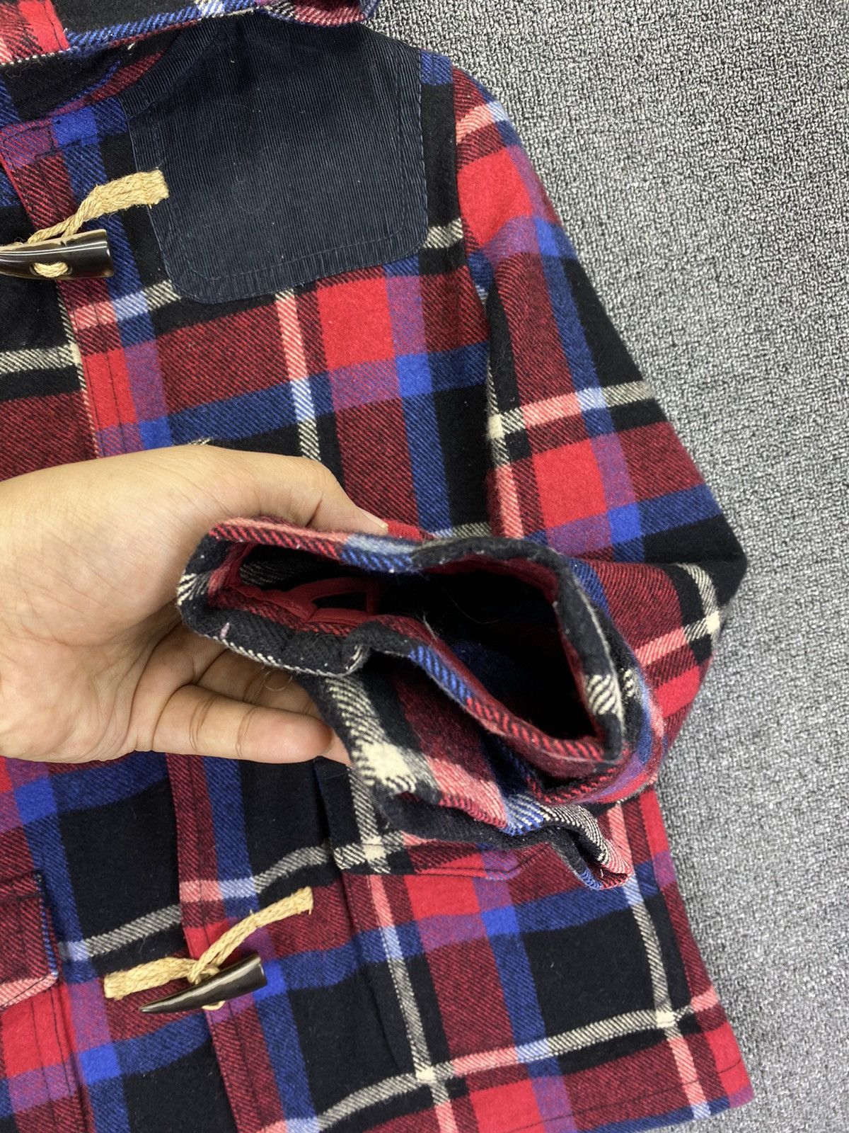 Levi's Levis Shadow Plaid Wool Duffle Coats Hooded Jacket Size M / US 6-8 / IT 42-44 - 9 Thumbnail