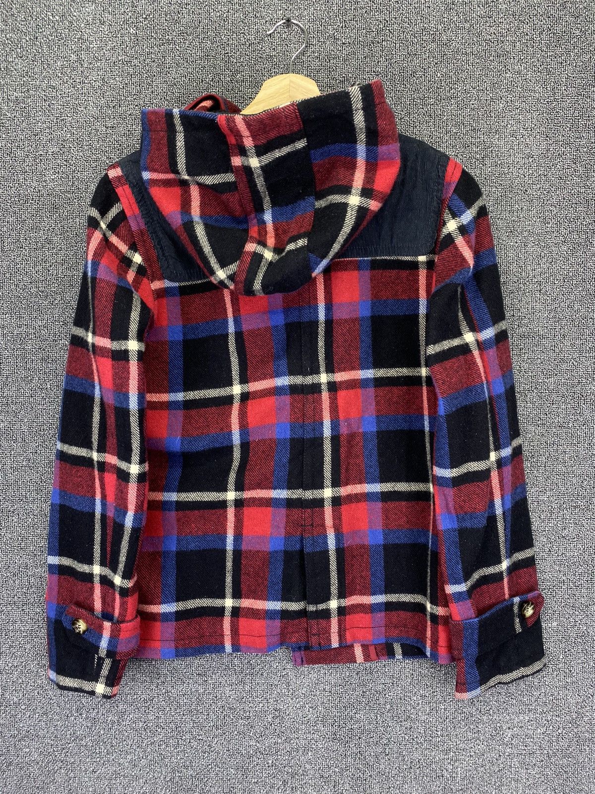Levi's Levis Shadow Plaid Wool Duffle Coats Hooded Jacket Size M / US 6-8 / IT 42-44 - 10 Thumbnail