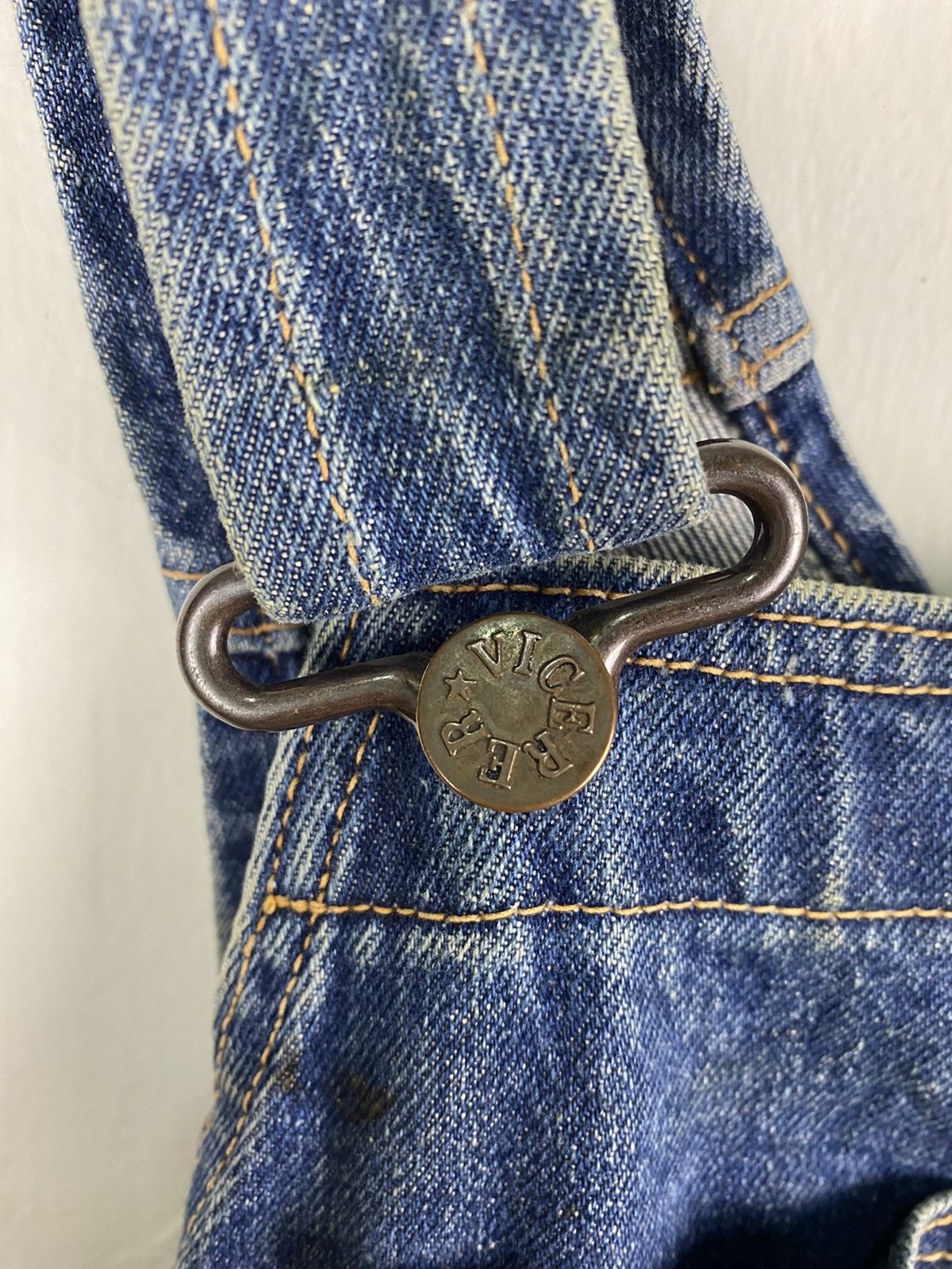 Japanese Brand STEAL 🔥 VINTAGE VICERER DENIM JEANS OVERALLS JUMPSUIT Size US 36 / EU 52 - 3 Thumbnail