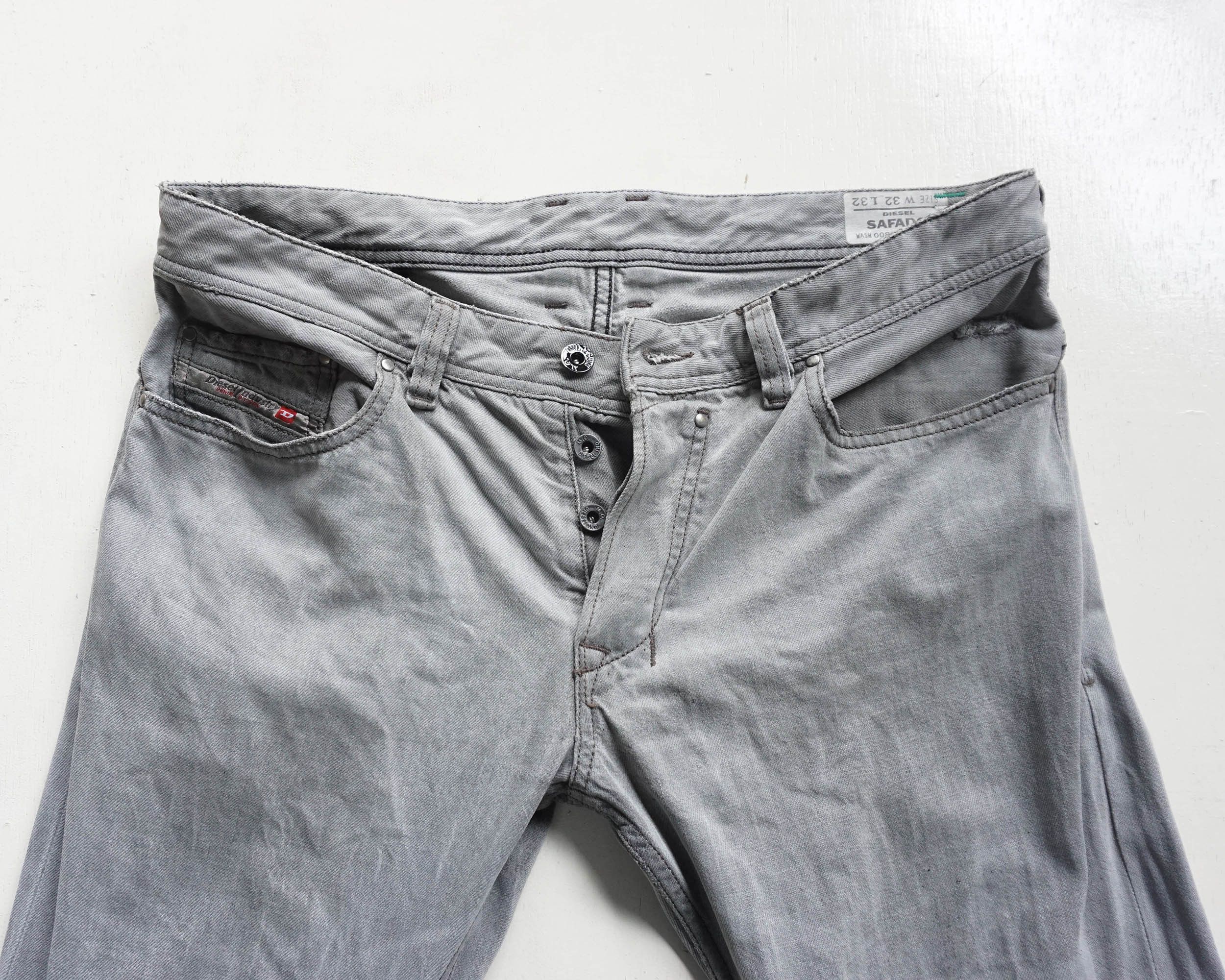 Diesel DIESEL Low Rise Ripped Grey Button Fly Jeans Size US 34 / EU 50 - 3 Thumbnail