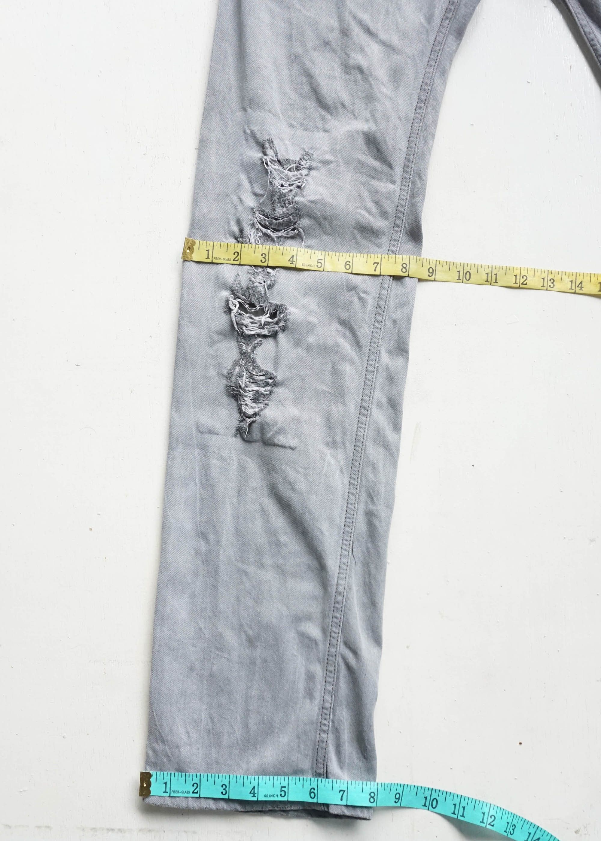 Diesel DIESEL Low Rise Ripped Grey Button Fly Jeans Size US 34 / EU 50 - 13 Thumbnail