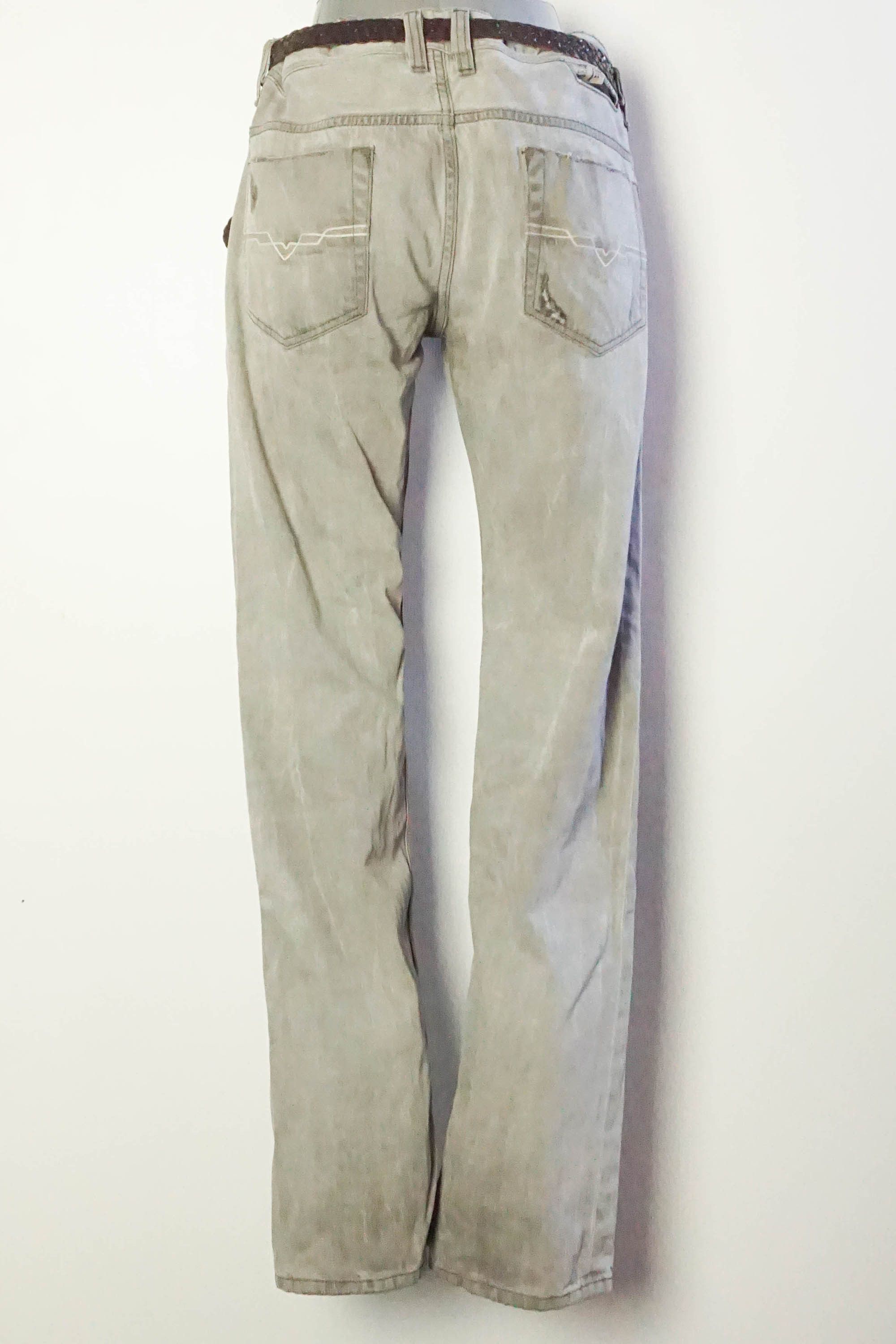 Diesel DIESEL Low Rise Ripped Grey Button Fly Jeans Size US 34 / EU 50 - 16 Thumbnail