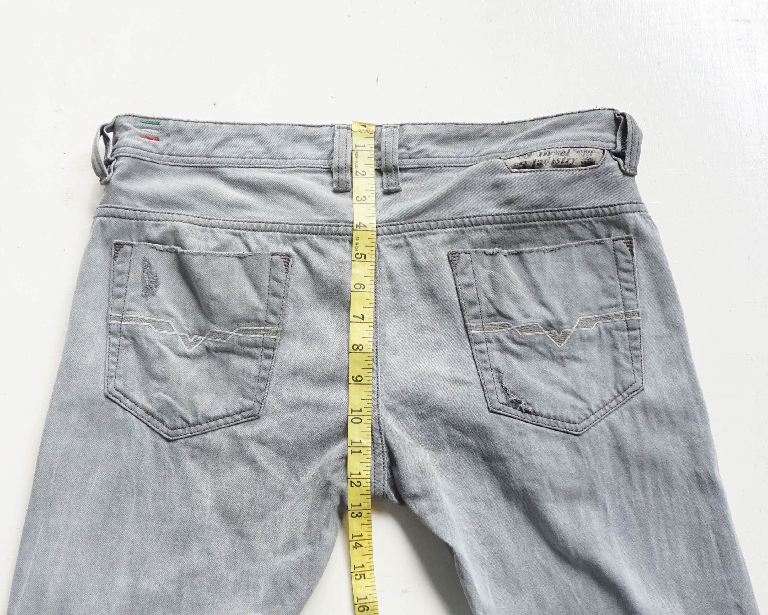 Diesel DIESEL Low Rise Ripped Grey Button Fly Jeans Size US 34 / EU 50 - 12 Thumbnail