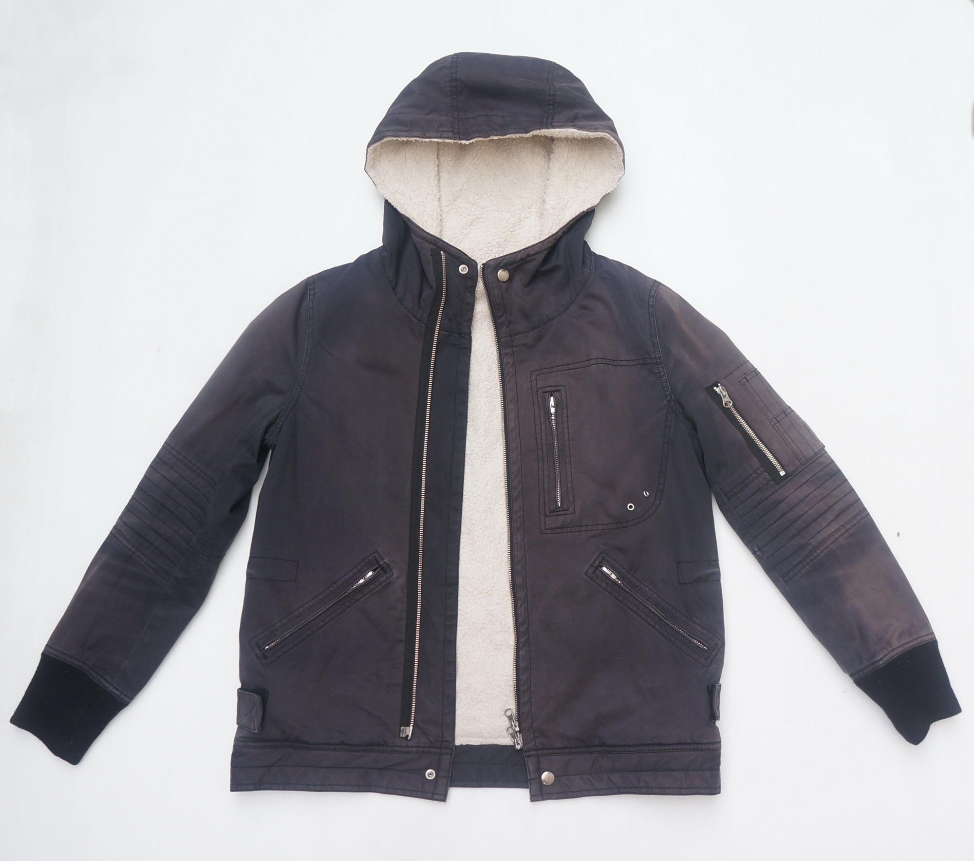 Japanese Brand TAKEO KIKUCHI Multi Pockets Sherpa Lined Hooded Jacket Size US M / EU 48-50 / 2 - 1 Thumbnail