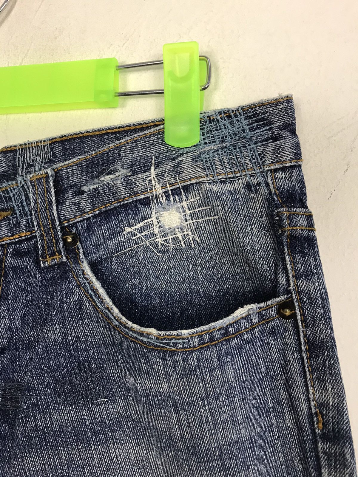 Seditionaries Vintage Japanese Brand Indigo Denim Jeans Patches Stitch Size US 30 / EU 46 - 7 Thumbnail