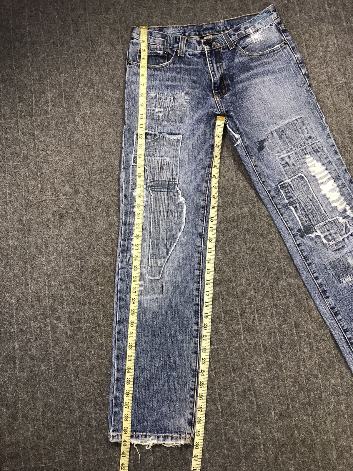 Seditionaries Vintage Japanese Brand Indigo Denim Jeans Patches Stitch Size US 30 / EU 46 - 14 Thumbnail
