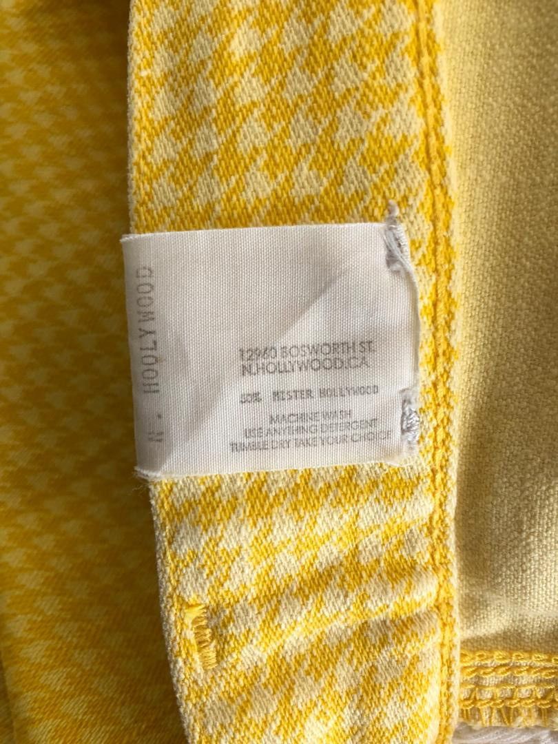 N.Hoolywood N. Hoolywood X Wrangler Yellow Houndstooth Cropped Denim Size US 31 - 11 Thumbnail