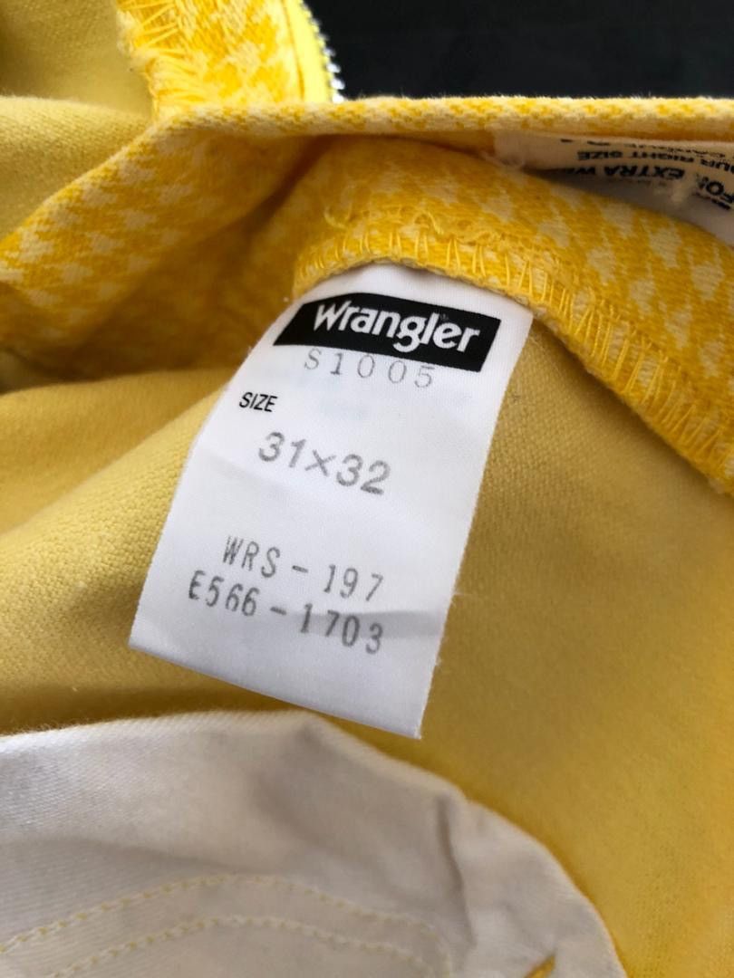 N.Hoolywood N. Hoolywood X Wrangler Yellow Houndstooth Cropped Denim Size US 31 - 13 Thumbnail