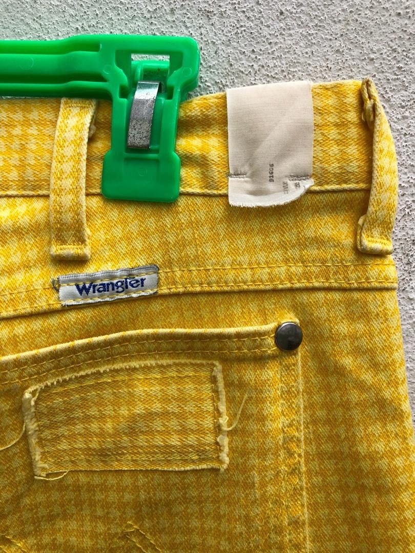 N.Hoolywood N. Hoolywood X Wrangler Yellow Houndstooth Cropped Denim Size US 31 - 10 Thumbnail