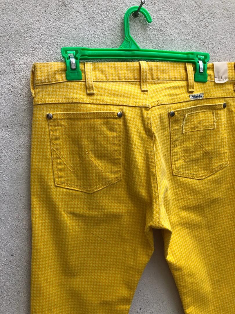 N.Hoolywood N. Hoolywood X Wrangler Yellow Houndstooth Cropped Denim Size US 31 - 9 Thumbnail