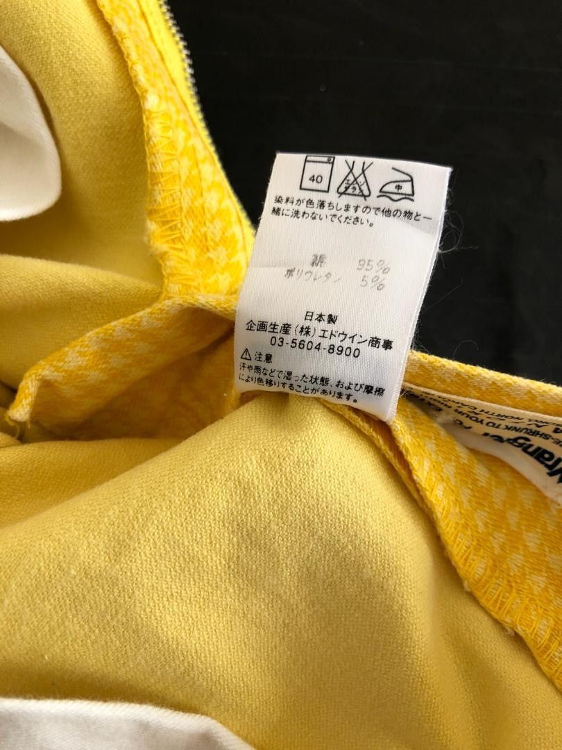 N.Hoolywood N. Hoolywood X Wrangler Yellow Houndstooth Cropped Denim Size US 31 - 14 Thumbnail