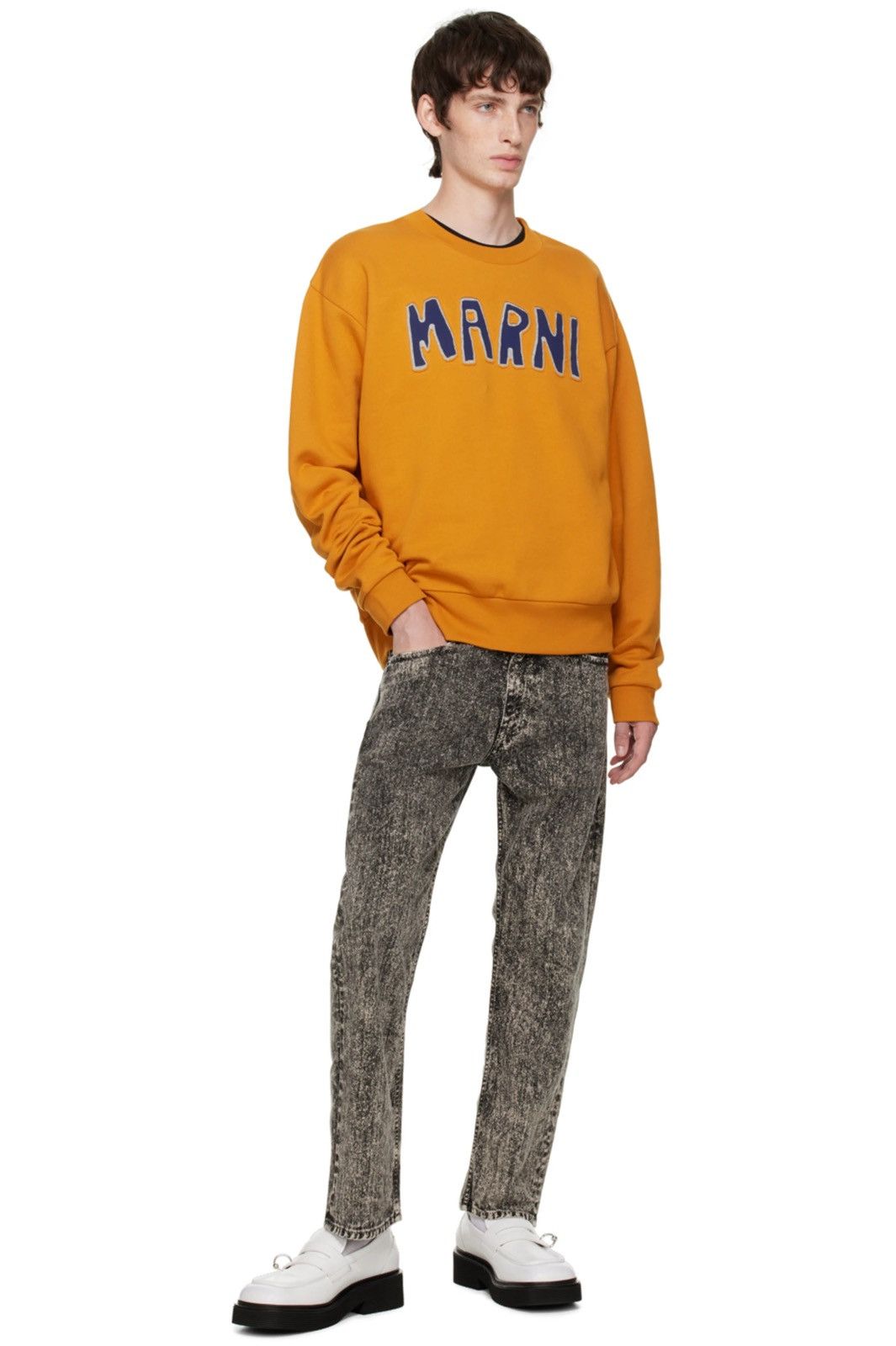 Marni FW22 Aplique Logo Sweatshirt in Sun Orange Size US L / EU 52-54 / 3 - 8 Thumbnail