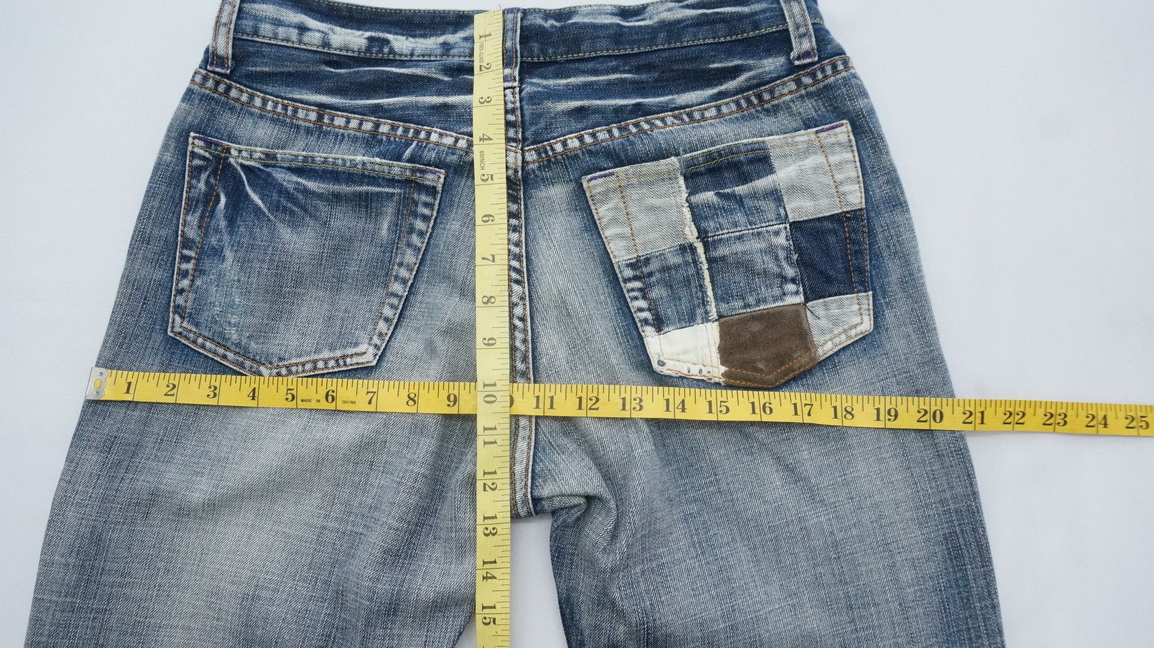 Japanese Brand Dope! TAKEO KIKUCHI Vtg Worn Distressed Patch Pocket Jeans Size US 30 / EU 46 - 18 Thumbnail