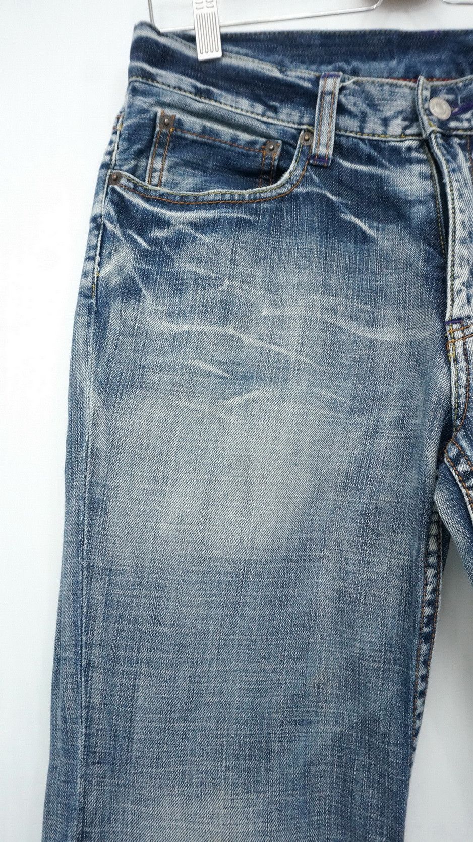 Japanese Brand Dope! TAKEO KIKUCHI Vtg Worn Distressed Patch Pocket Jeans Size US 30 / EU 46 - 4 Thumbnail