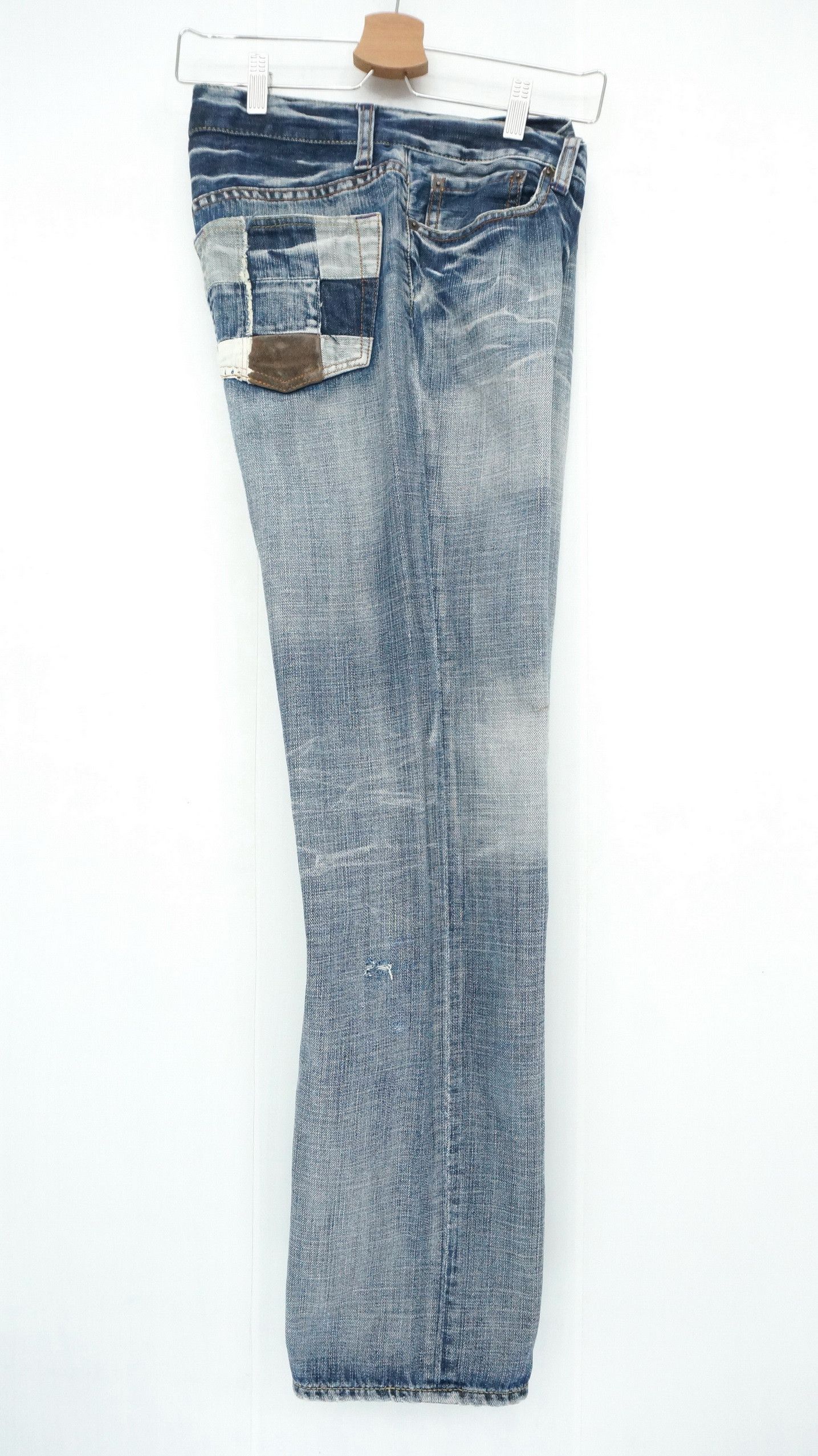 Japanese Brand Dope! TAKEO KIKUCHI Vtg Worn Distressed Patch Pocket Jeans Size US 30 / EU 46 - 11 Thumbnail