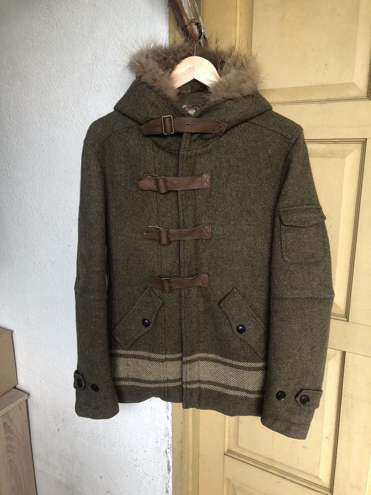 Issey Miyake Vintage Tete Homme Issey Miyake Mossy Oaks Wool Duffle Coat Size US S / EU 44-46 / 1 - 2 Thumbnail