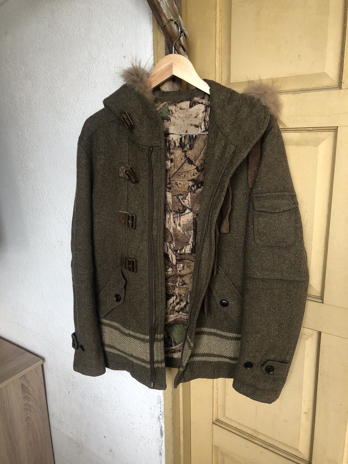 Issey Miyake Vintage Tete Homme Issey Miyake Mossy Oaks Wool Duffle Coat Size US S / EU 44-46 / 1 - 3 Thumbnail