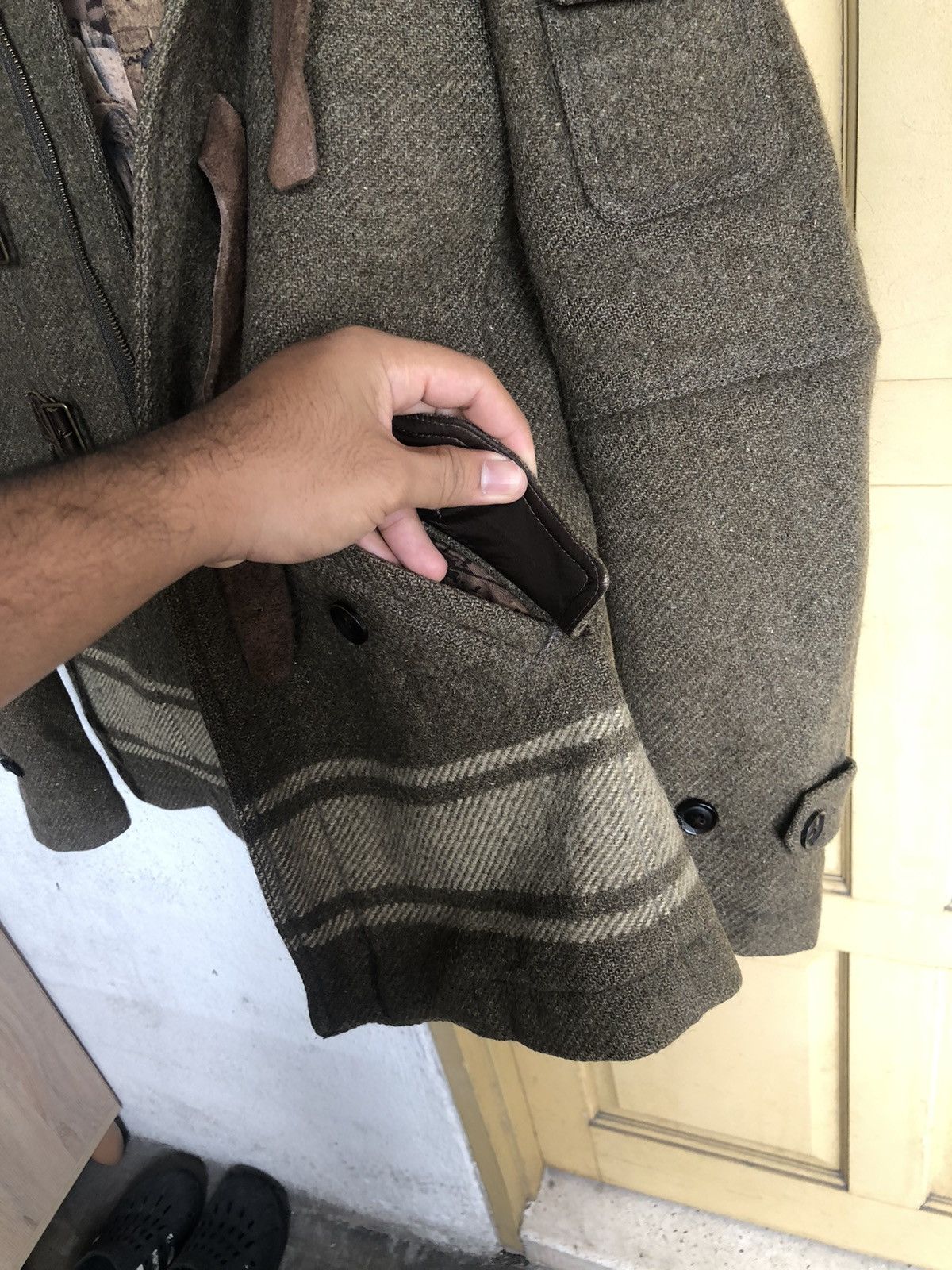 Issey Miyake Vintage Tete Homme Issey Miyake Mossy Oaks Wool Duffle Coat Size US S / EU 44-46 / 1 - 16 Thumbnail