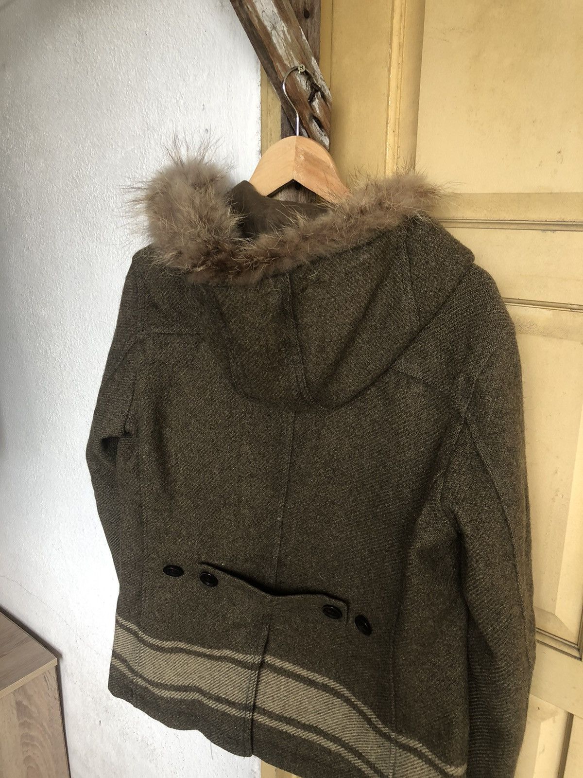 Issey Miyake Vintage Tete Homme Issey Miyake Mossy Oaks Wool Duffle Coat Size US S / EU 44-46 / 1 - 9 Thumbnail